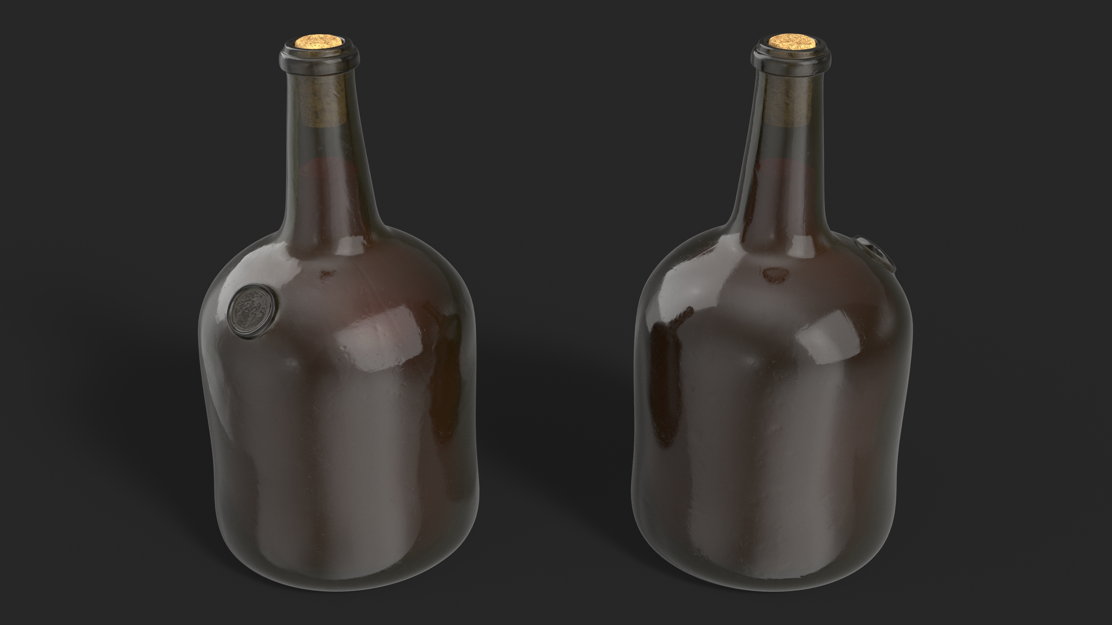 Antique Glass Rum Bottle 3D model