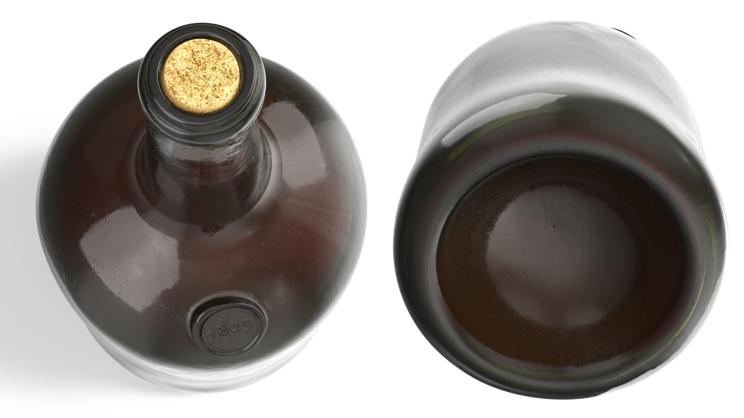 Antique Glass Rum Bottle 3D model