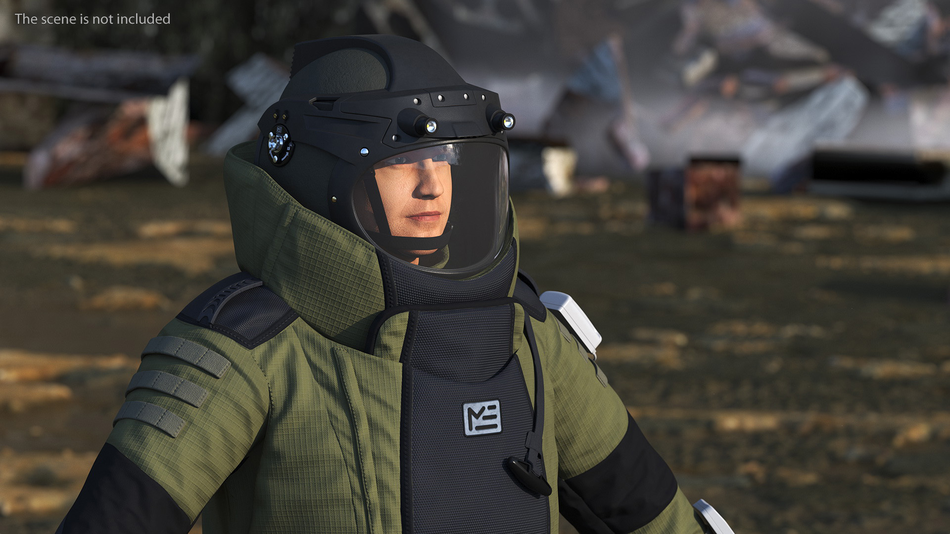 EOD 10 Bomb Suit Without Person Rigged for Maya 3D