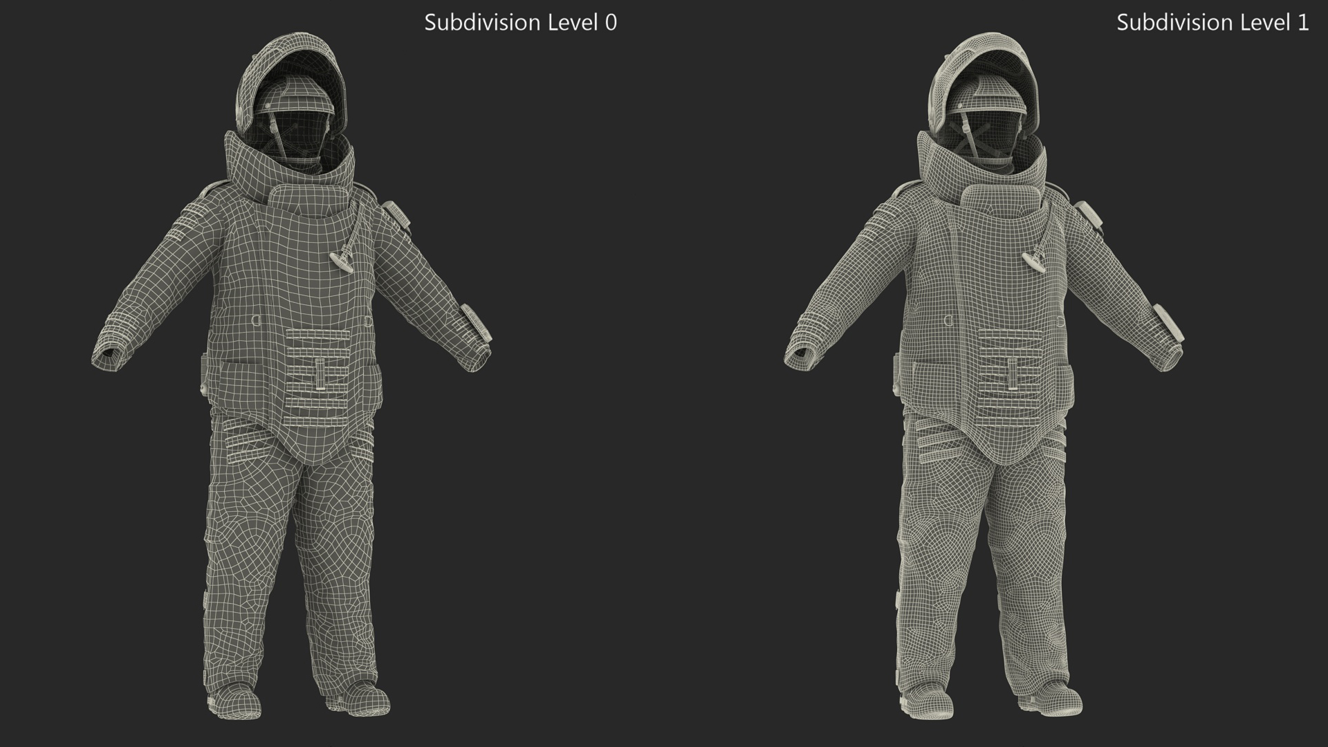 EOD 10 Bomb Suit Without Person Rigged for Maya 3D