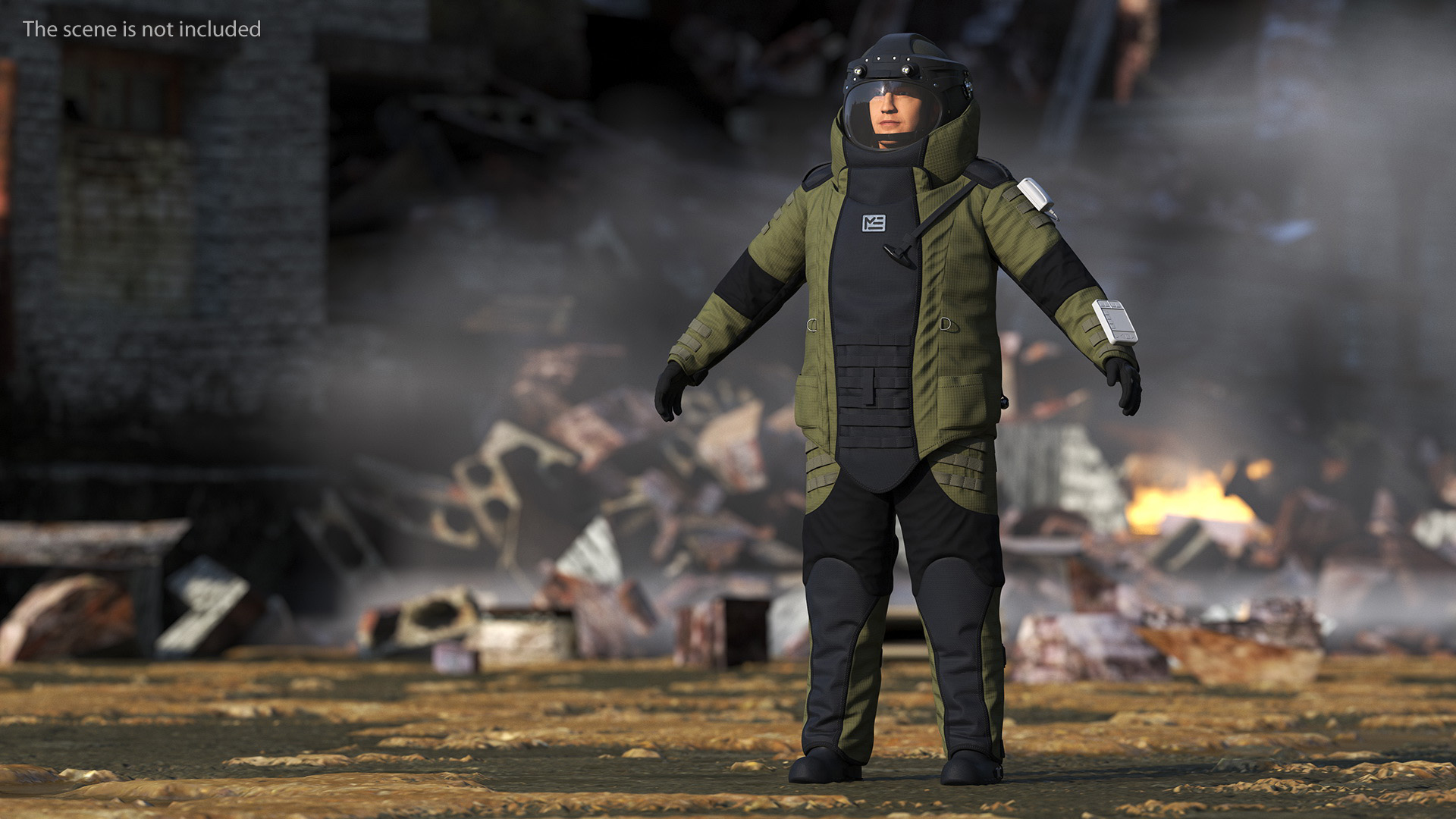 EOD 10 Bomb Suit Without Person Rigged for Maya 3D