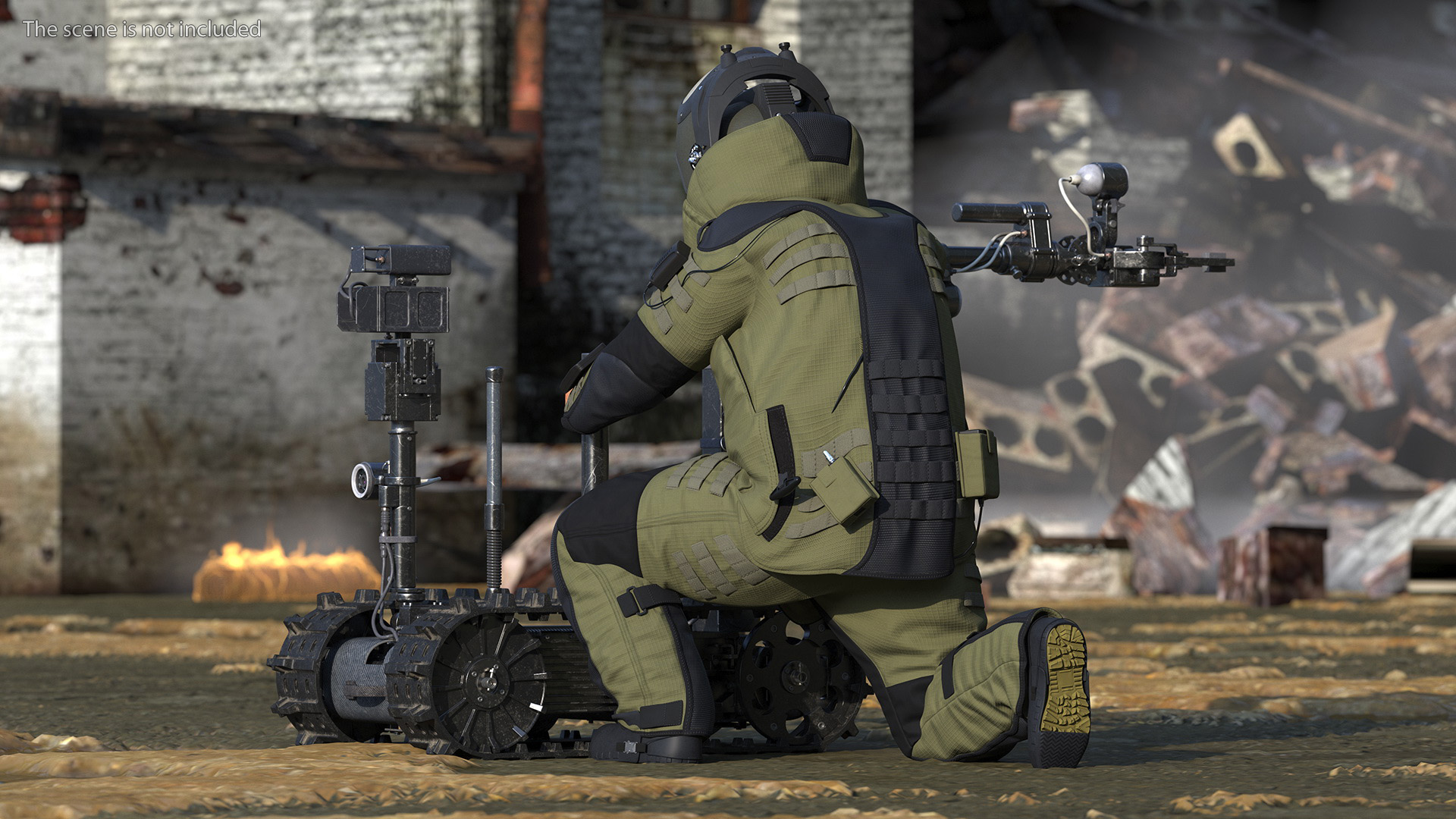EOD 10 Bomb Suit Without Person Rigged for Maya 3D