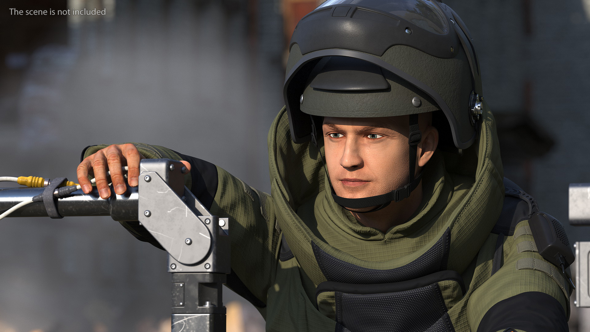 EOD 10 Bomb Suit Without Person Rigged for Maya 3D