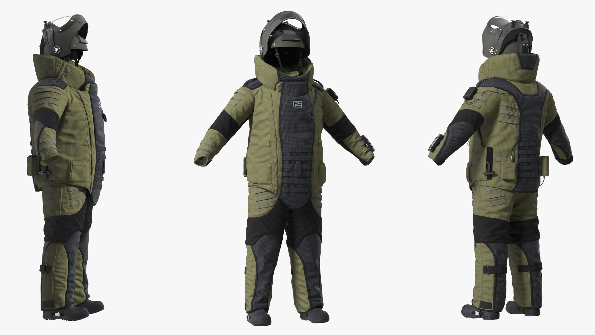 EOD 10 Bomb Suit Without Person Rigged for Maya 3D