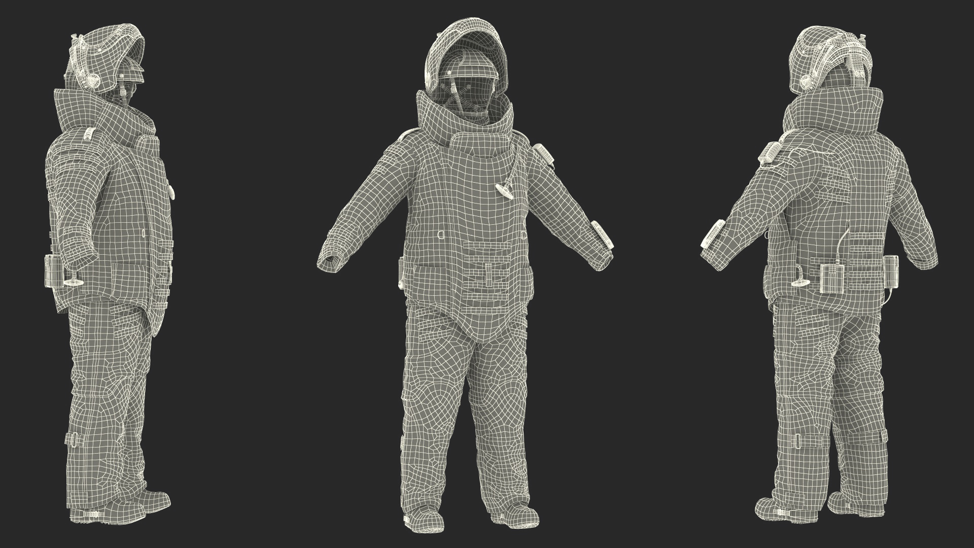 EOD 10 Bomb Suit Without Person Rigged for Maya 3D