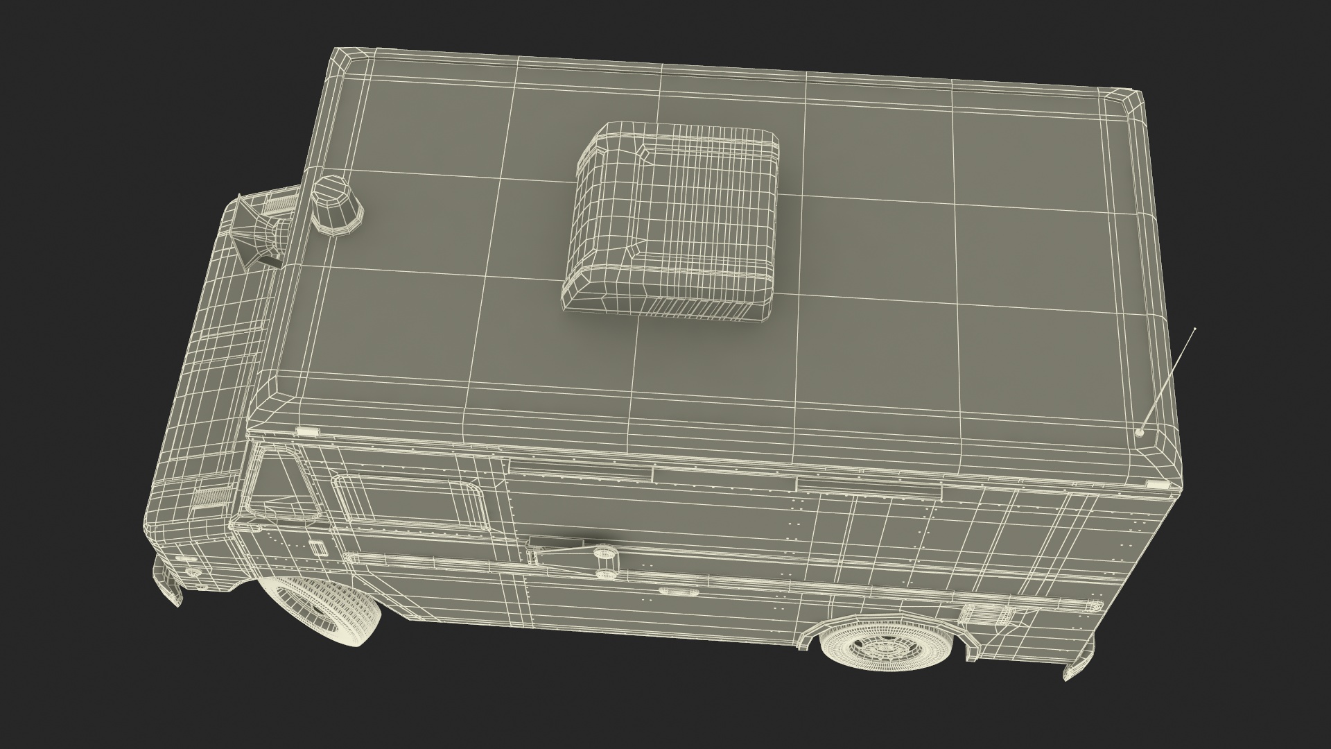 Vintage Ice Cream Truck Rigged for Cinema 4D 3D model