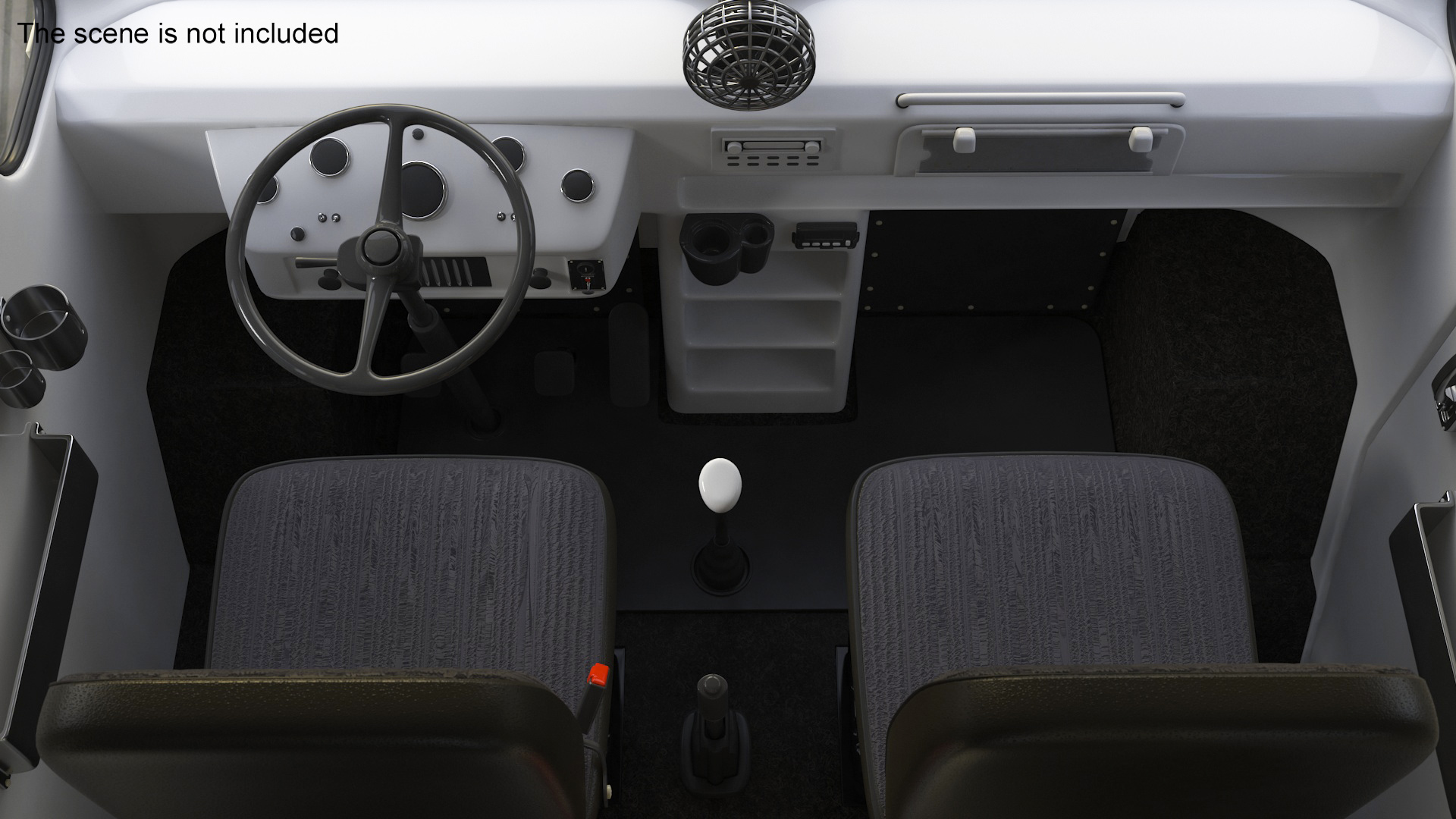 Vintage Ice Cream Truck Rigged for Cinema 4D 3D model