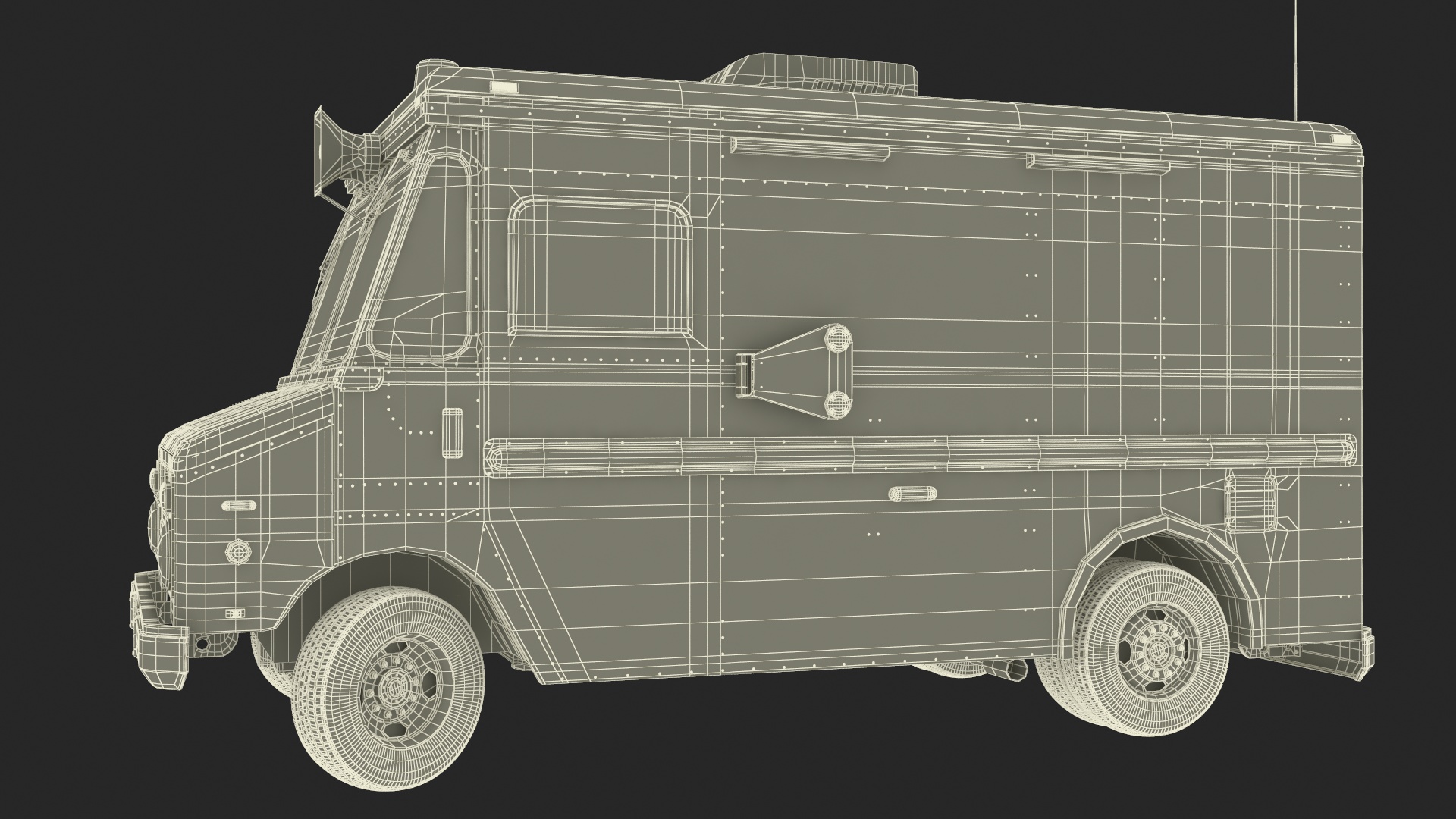 Vintage Ice Cream Truck Rigged for Cinema 4D 3D model