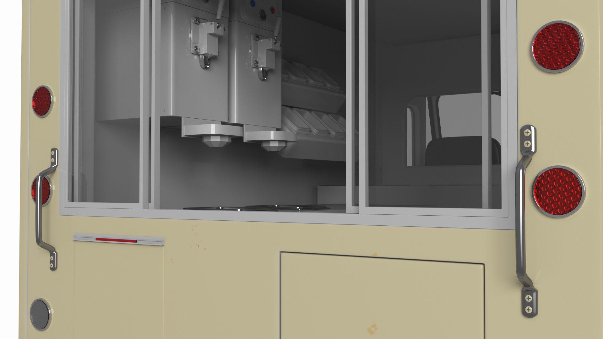 Vintage Ice Cream Truck Rigged for Cinema 4D 3D model