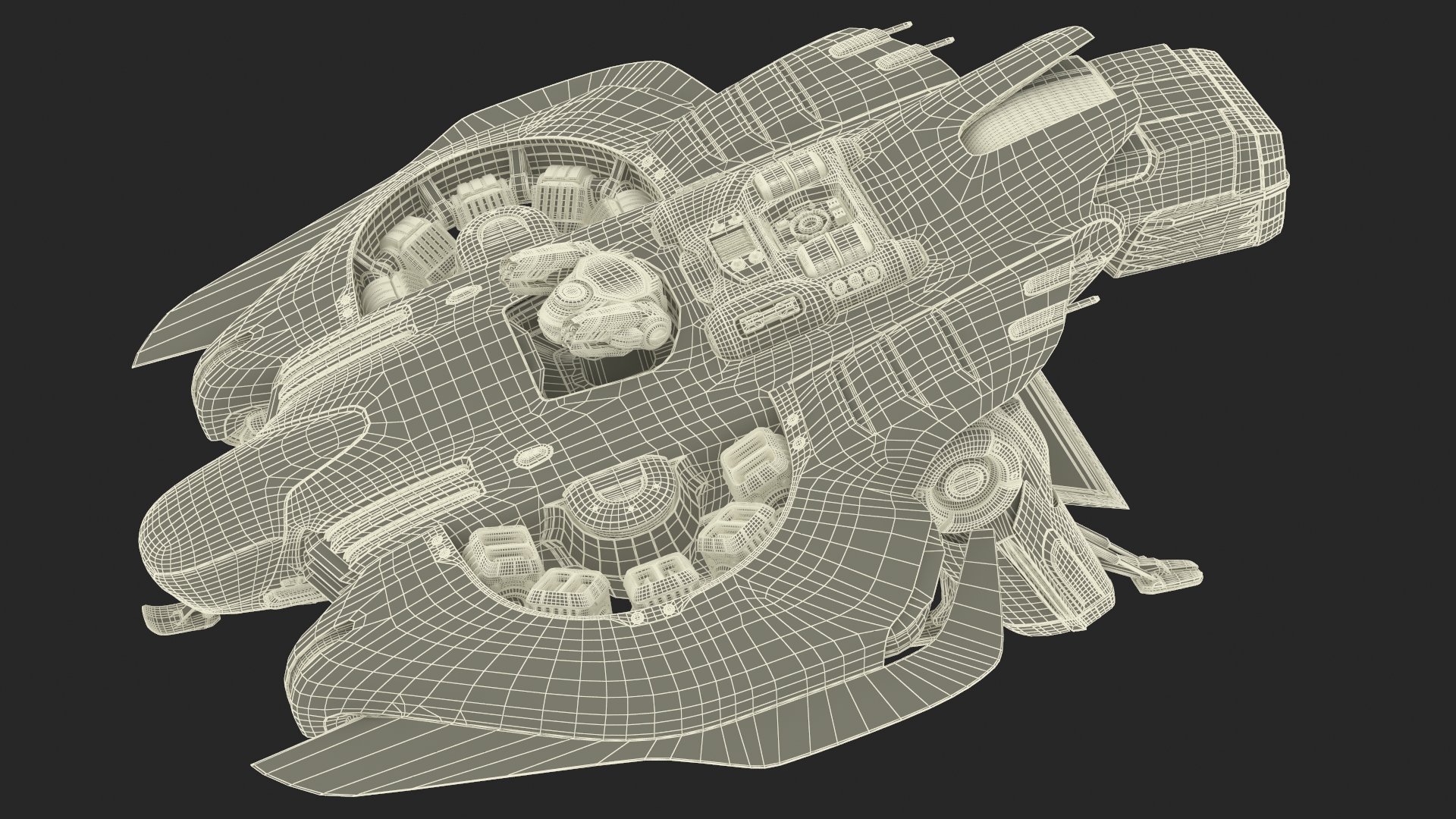 3D Futuristic Sci Fi Dropship Rigged model