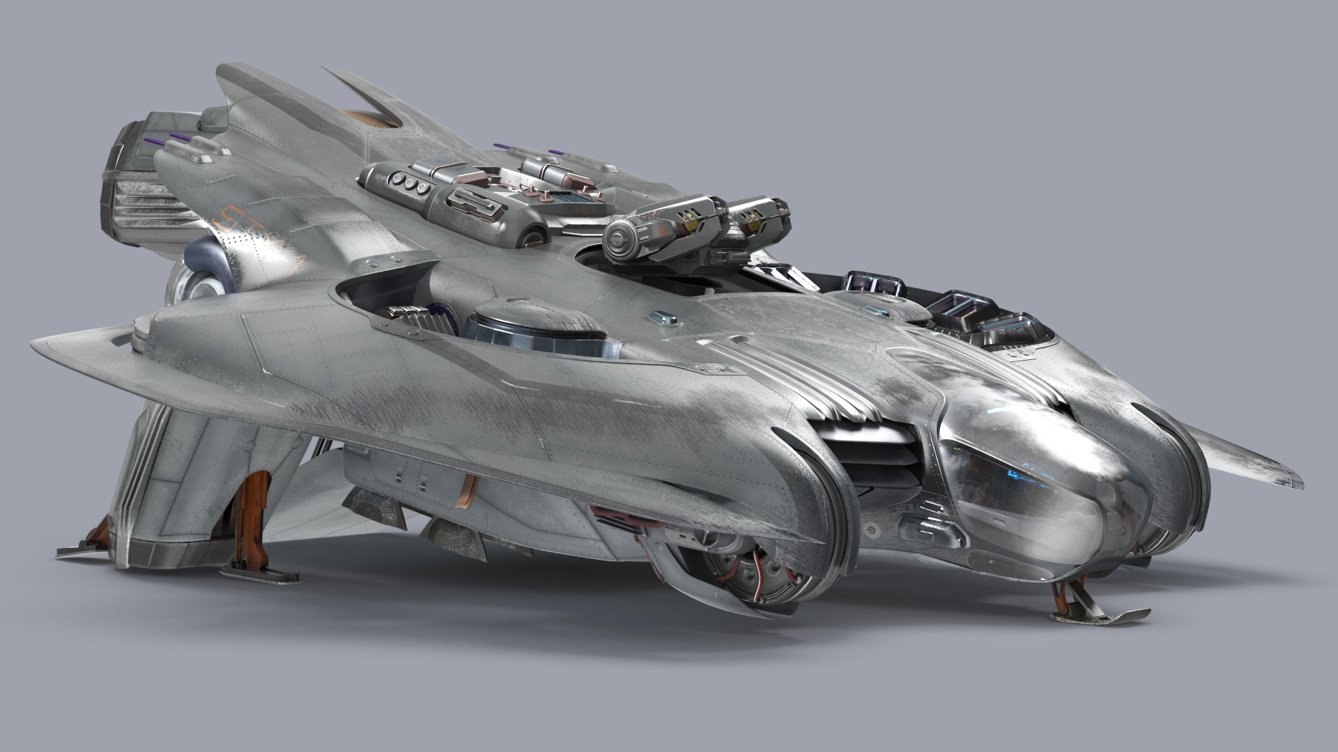 3D Futuristic Sci Fi Dropship Rigged model