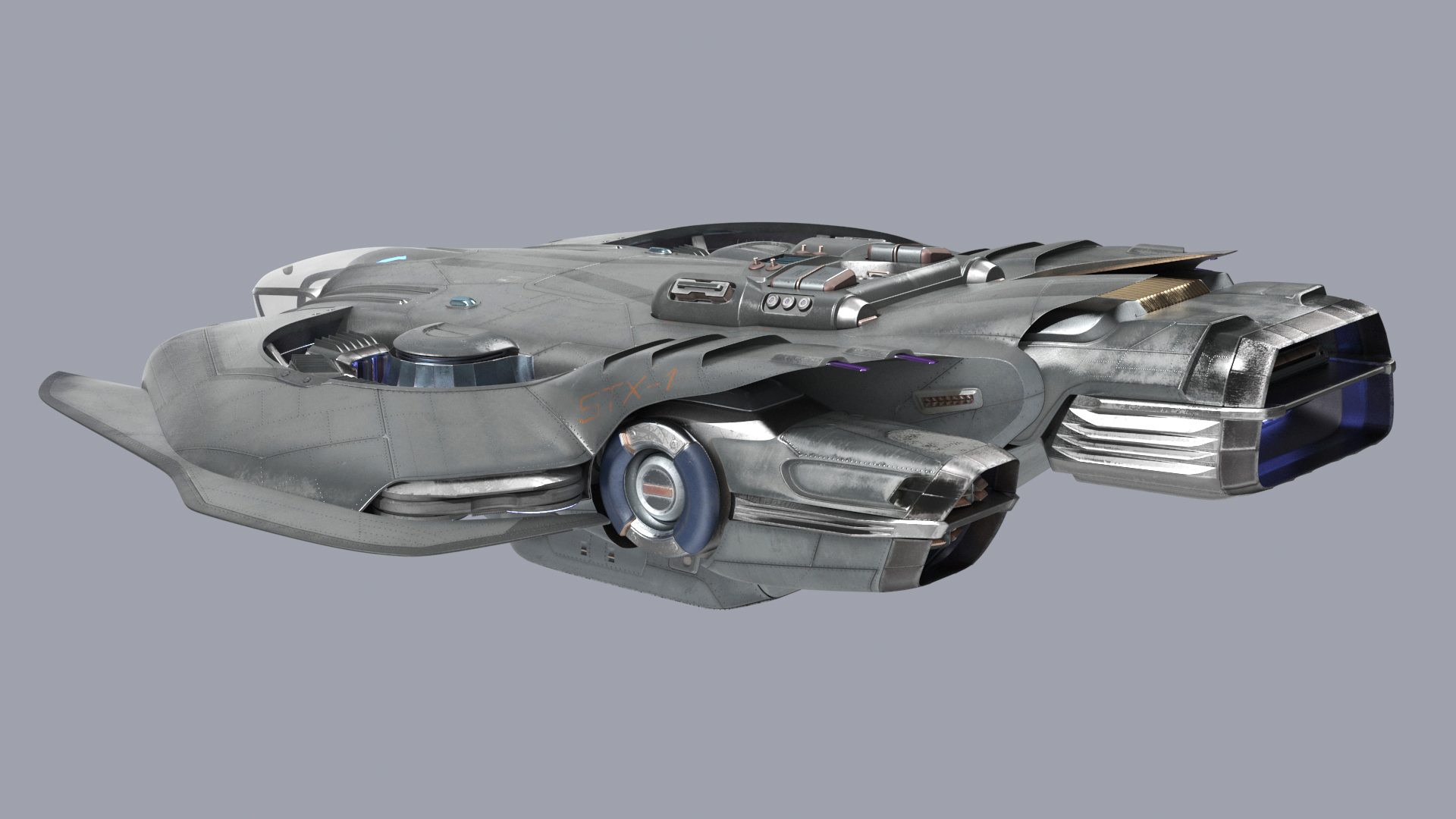 3D Futuristic Sci Fi Dropship Rigged model