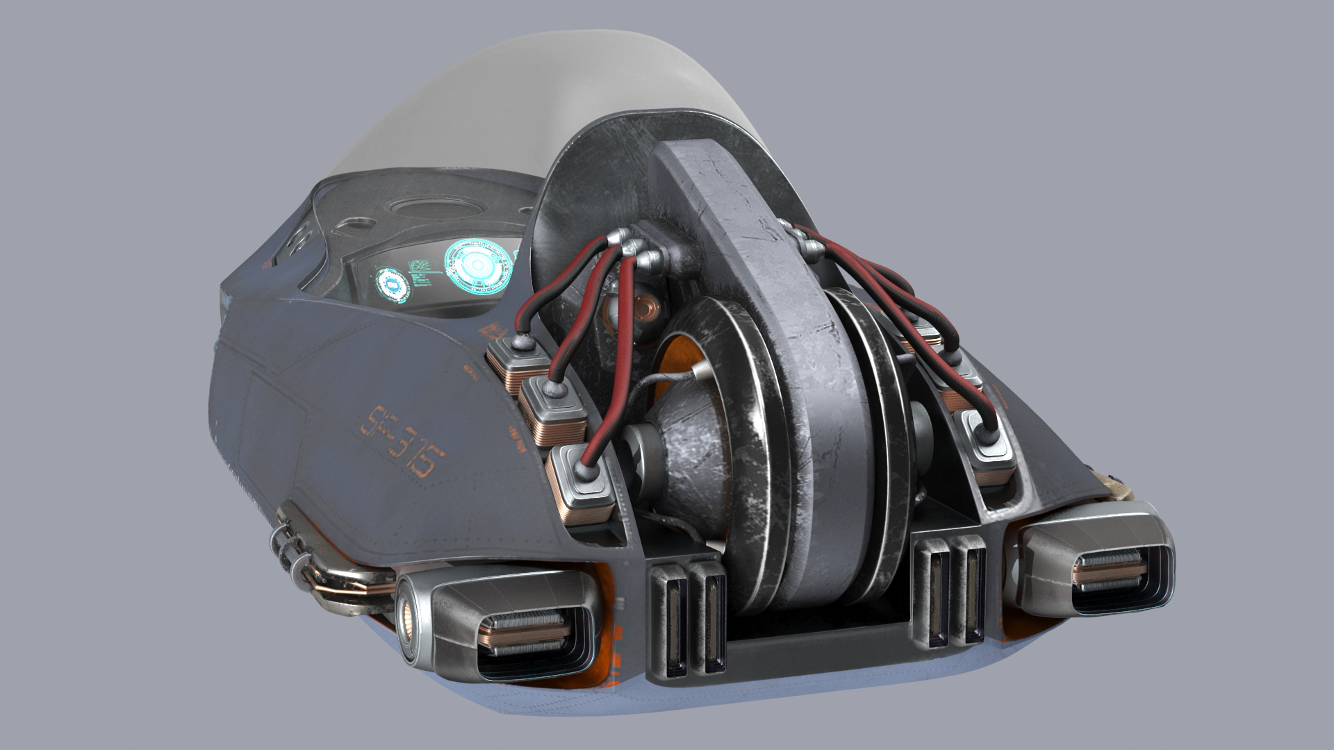3D Futuristic Sci Fi Dropship Rigged model