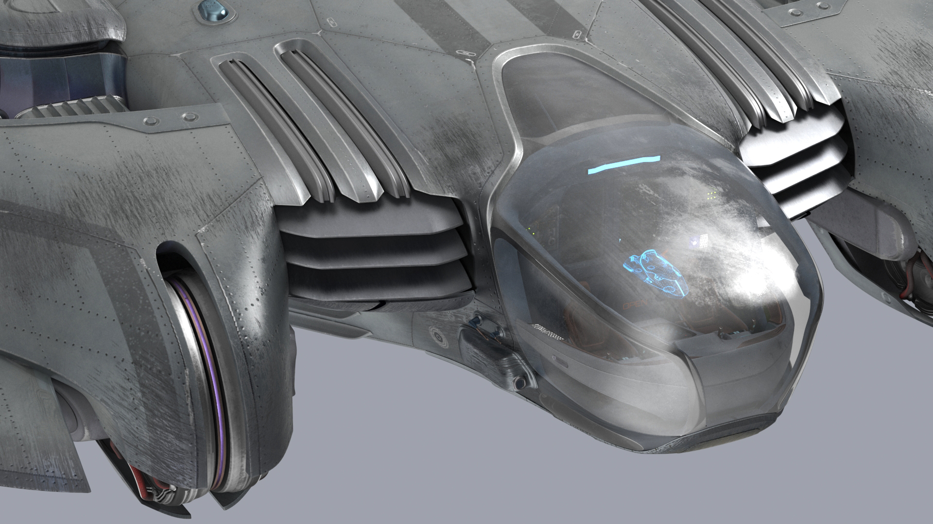 3D Futuristic Sci Fi Dropship Rigged model