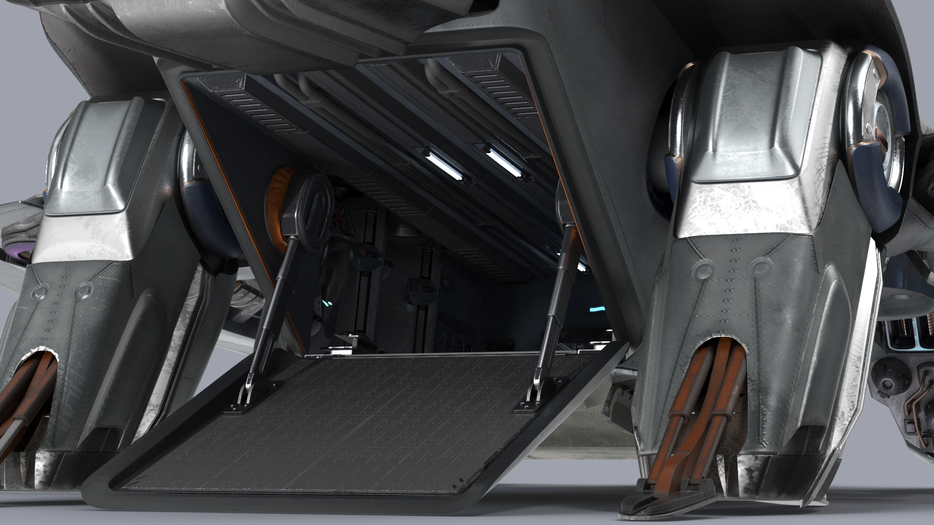 3D Futuristic Sci Fi Dropship Rigged model
