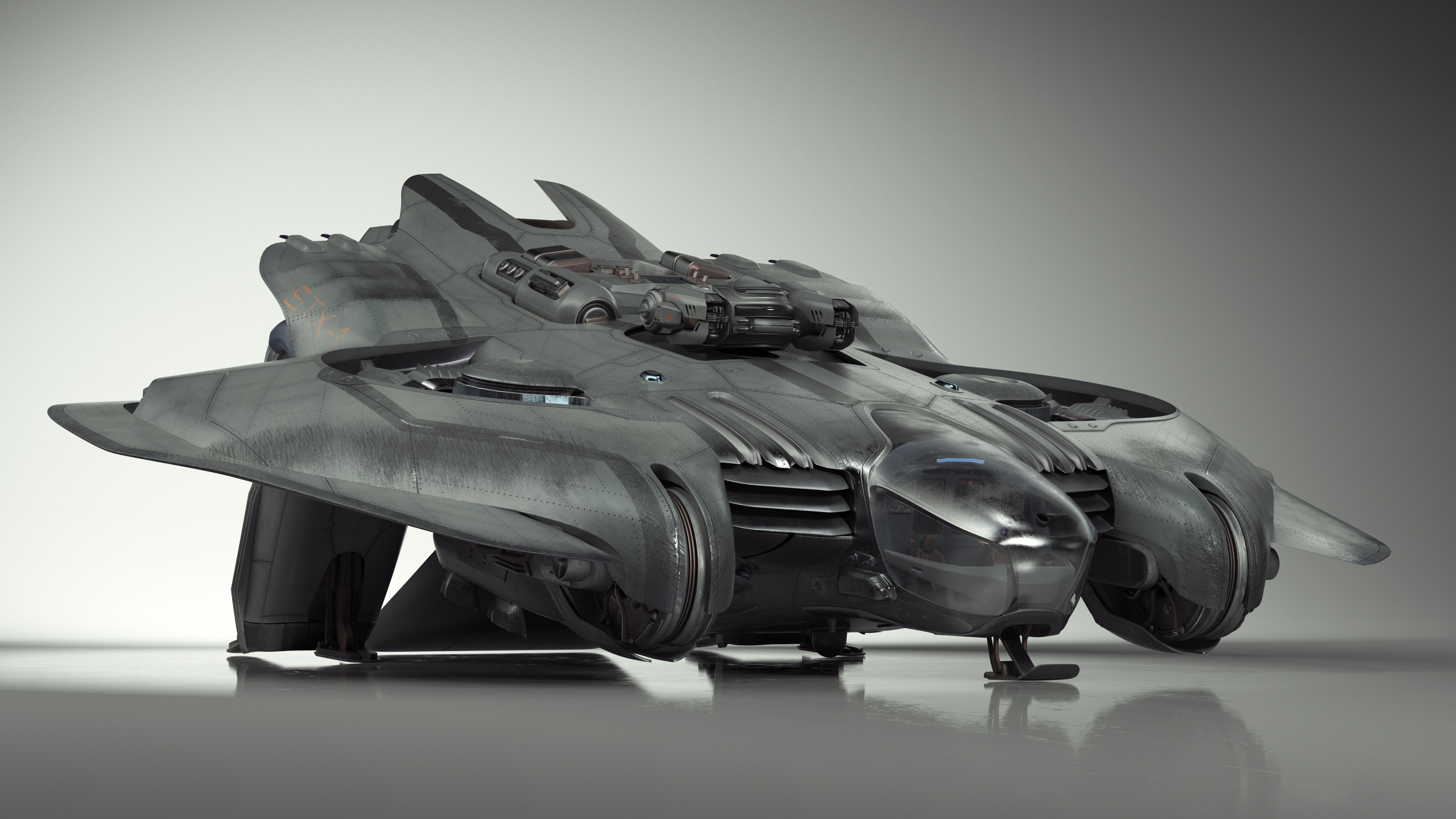 3D Futuristic Sci Fi Dropship Rigged model