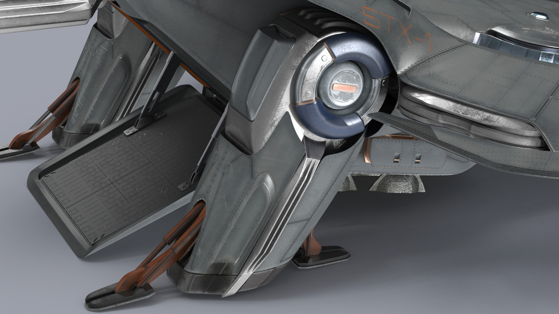 3D Futuristic Sci Fi Dropship Rigged model