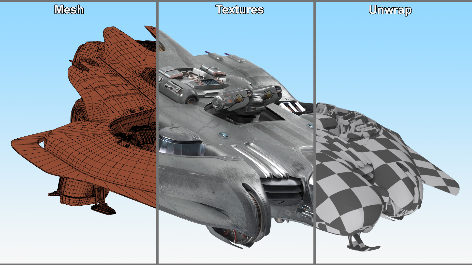 3D Futuristic Sci Fi Dropship Rigged model