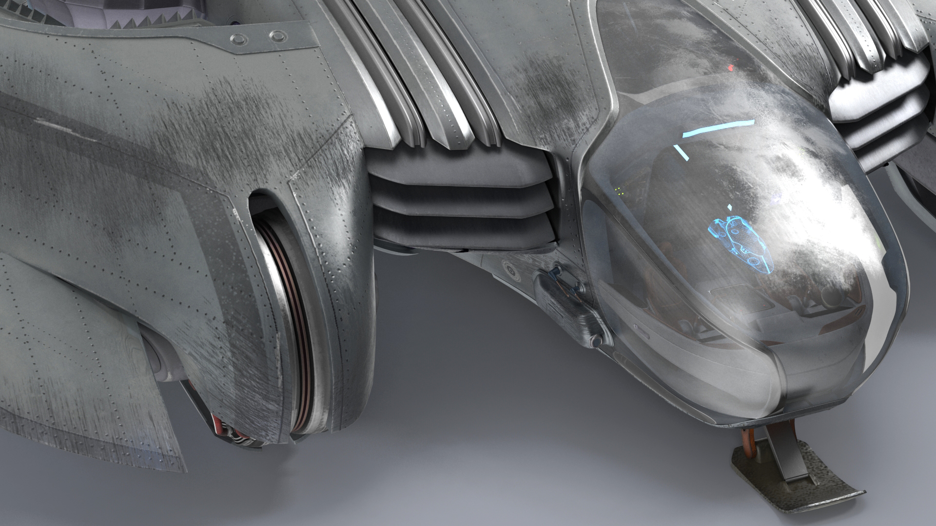3D Futuristic Sci Fi Dropship Rigged model