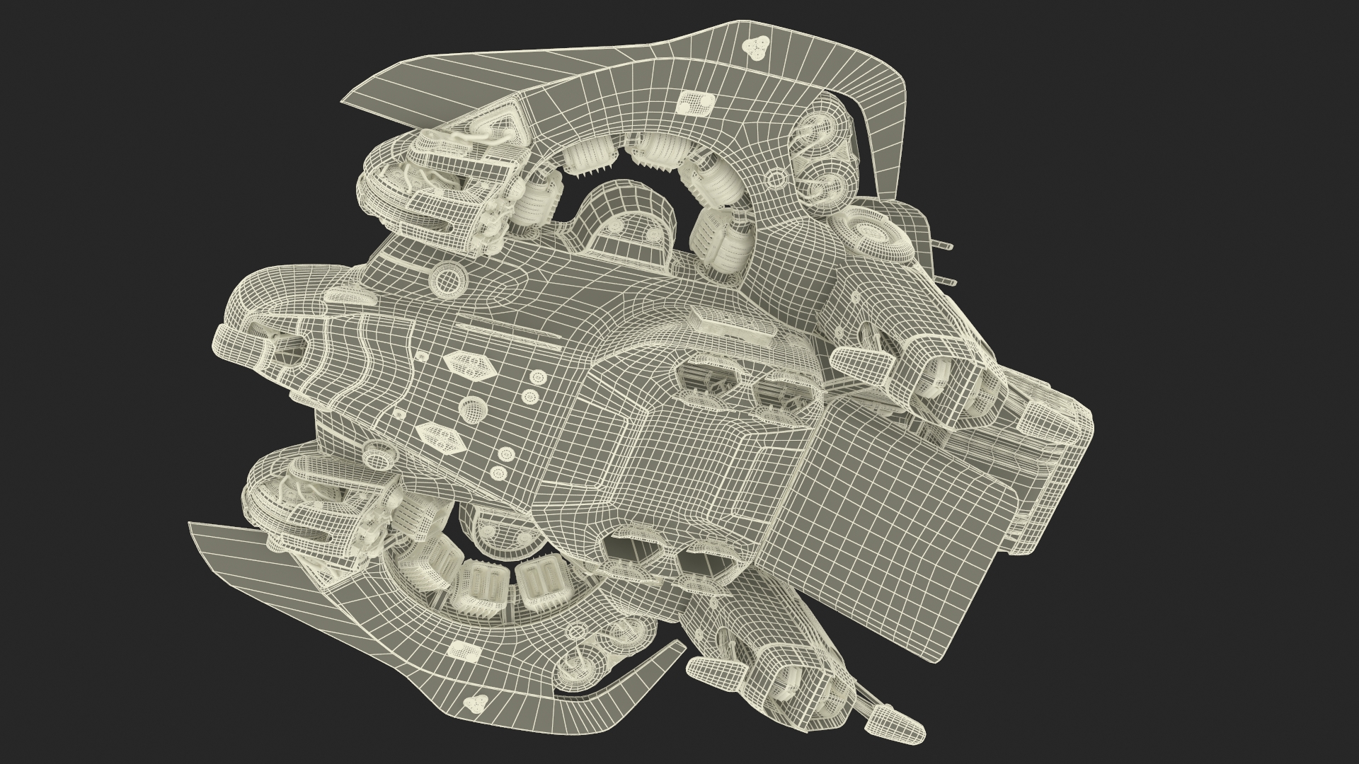 3D Futuristic Sci Fi Dropship Rigged model