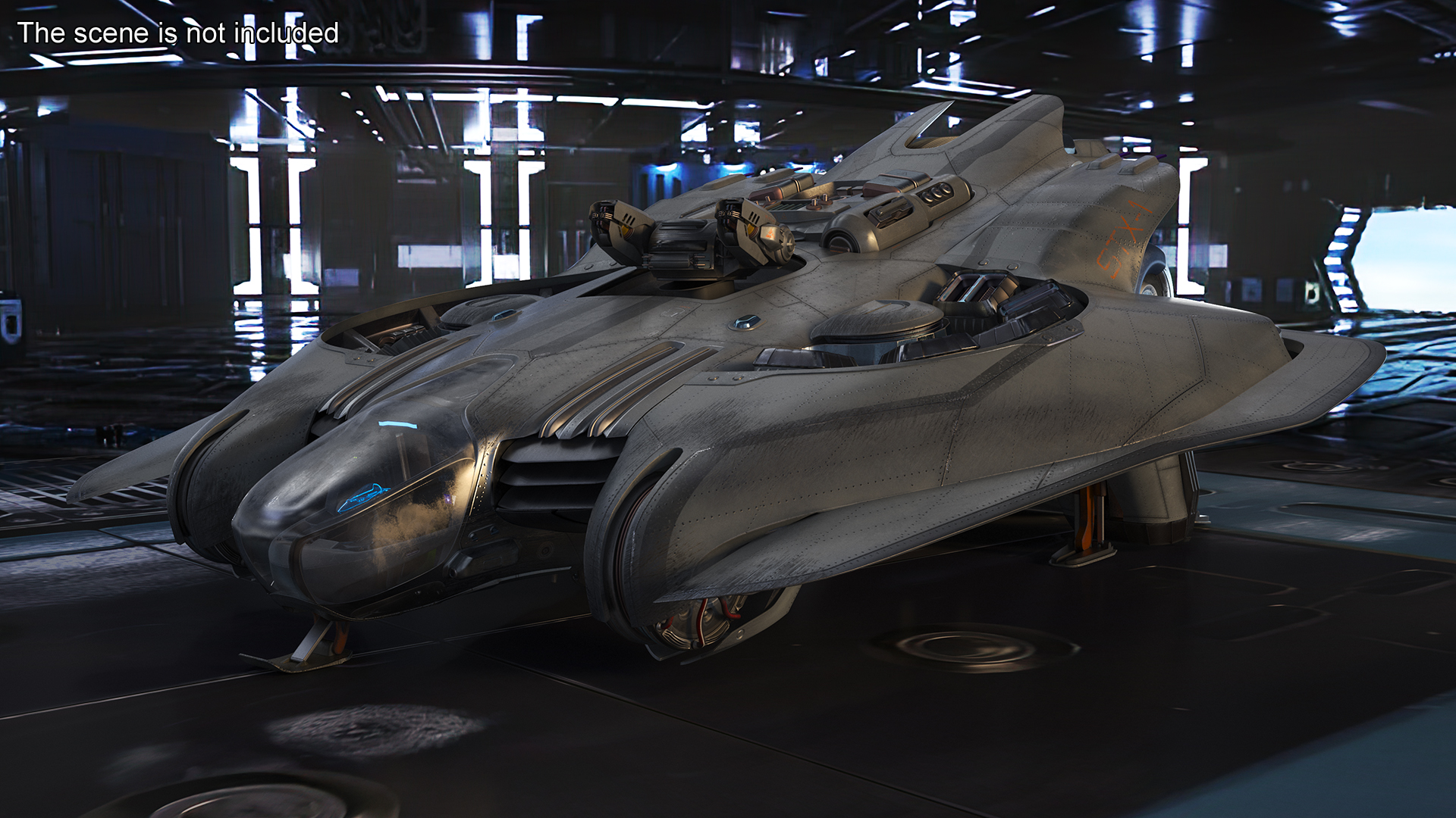 3D Futuristic Sci Fi Dropship Rigged model
