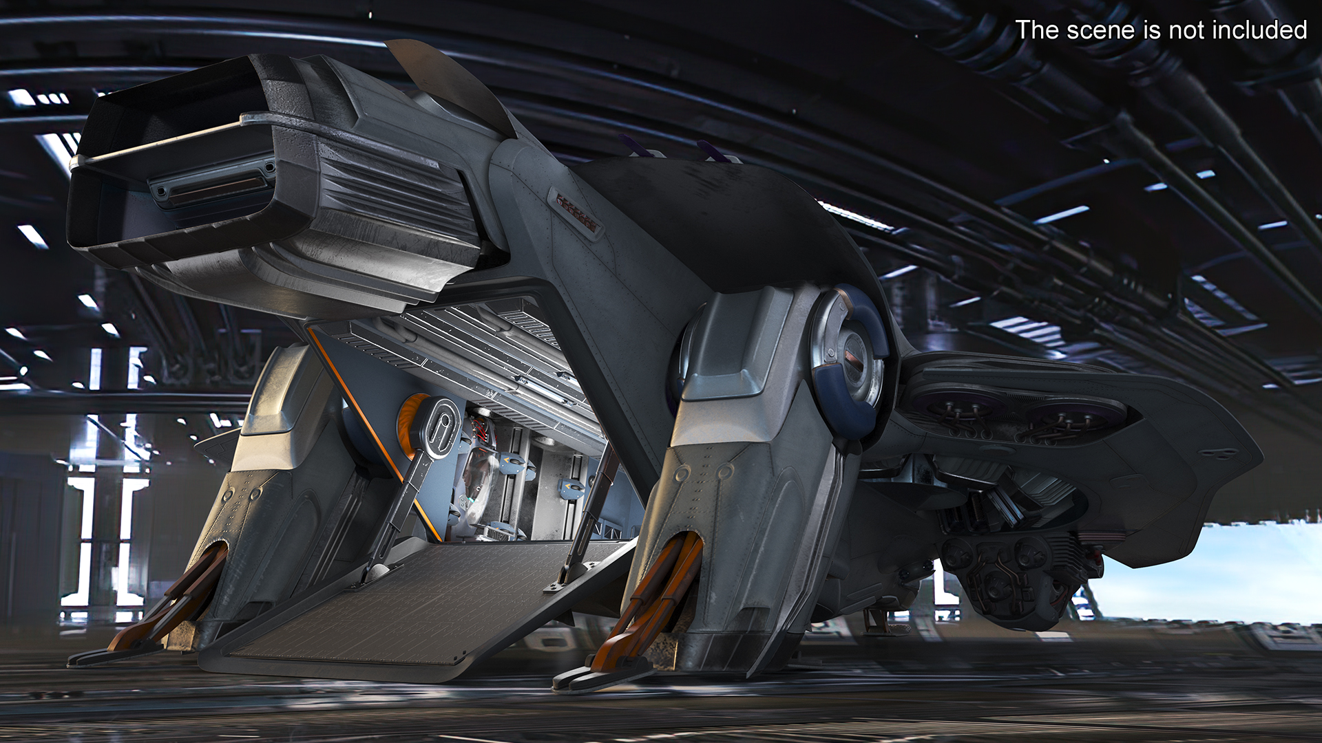 3D Futuristic Sci Fi Dropship Rigged model