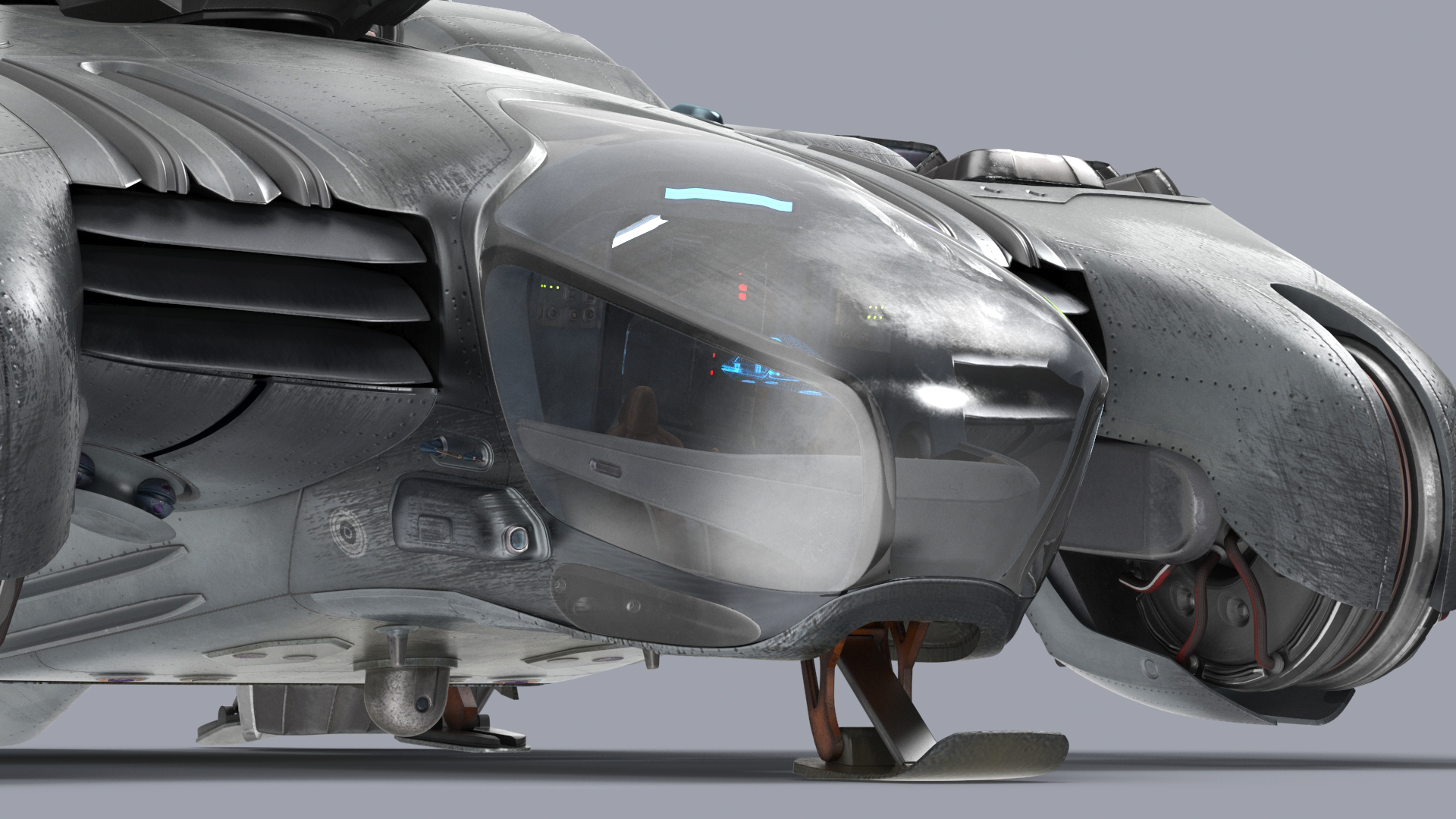 3D Futuristic Sci Fi Dropship Rigged model