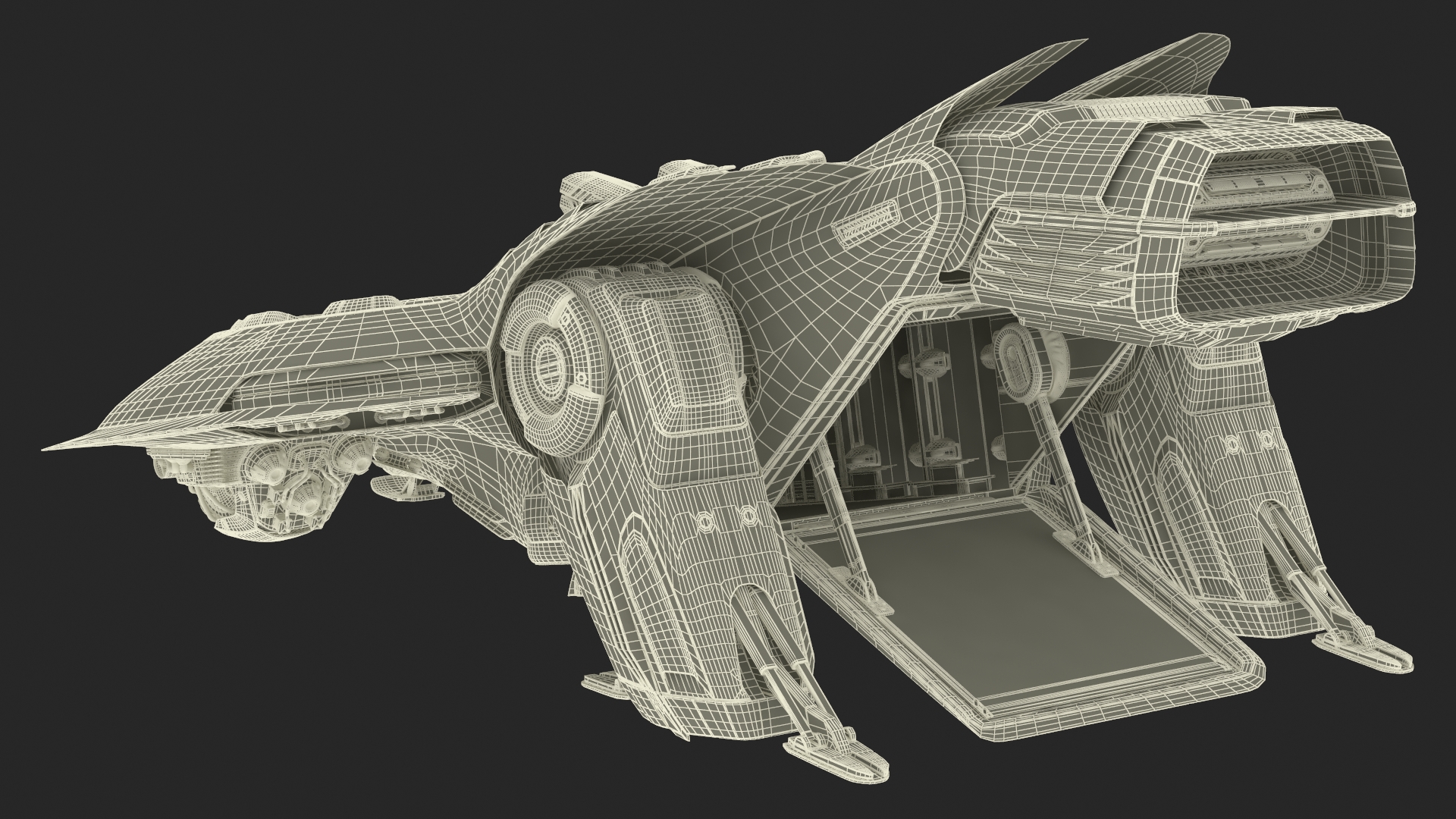 3D Futuristic Sci Fi Dropship Rigged model