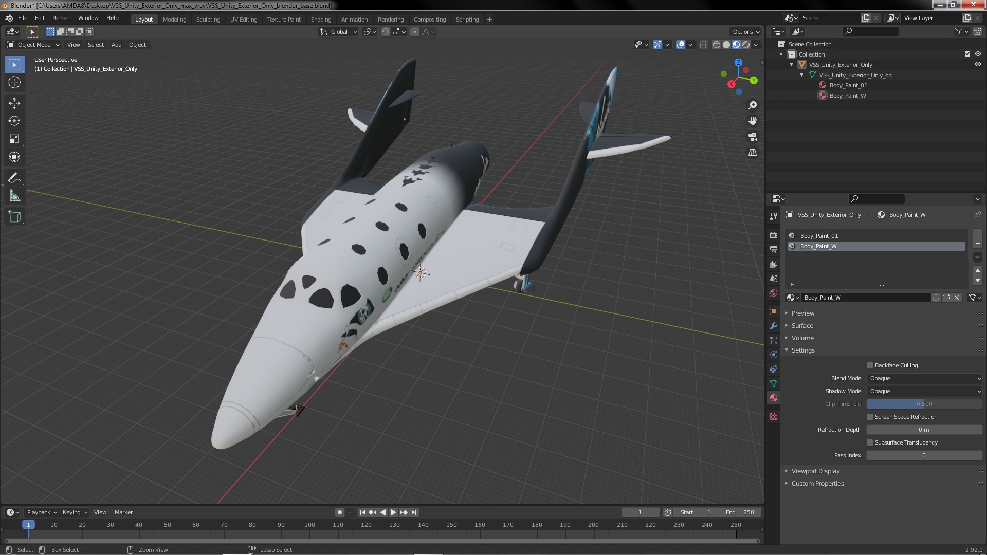 3D VSS Unity Exterior Only model