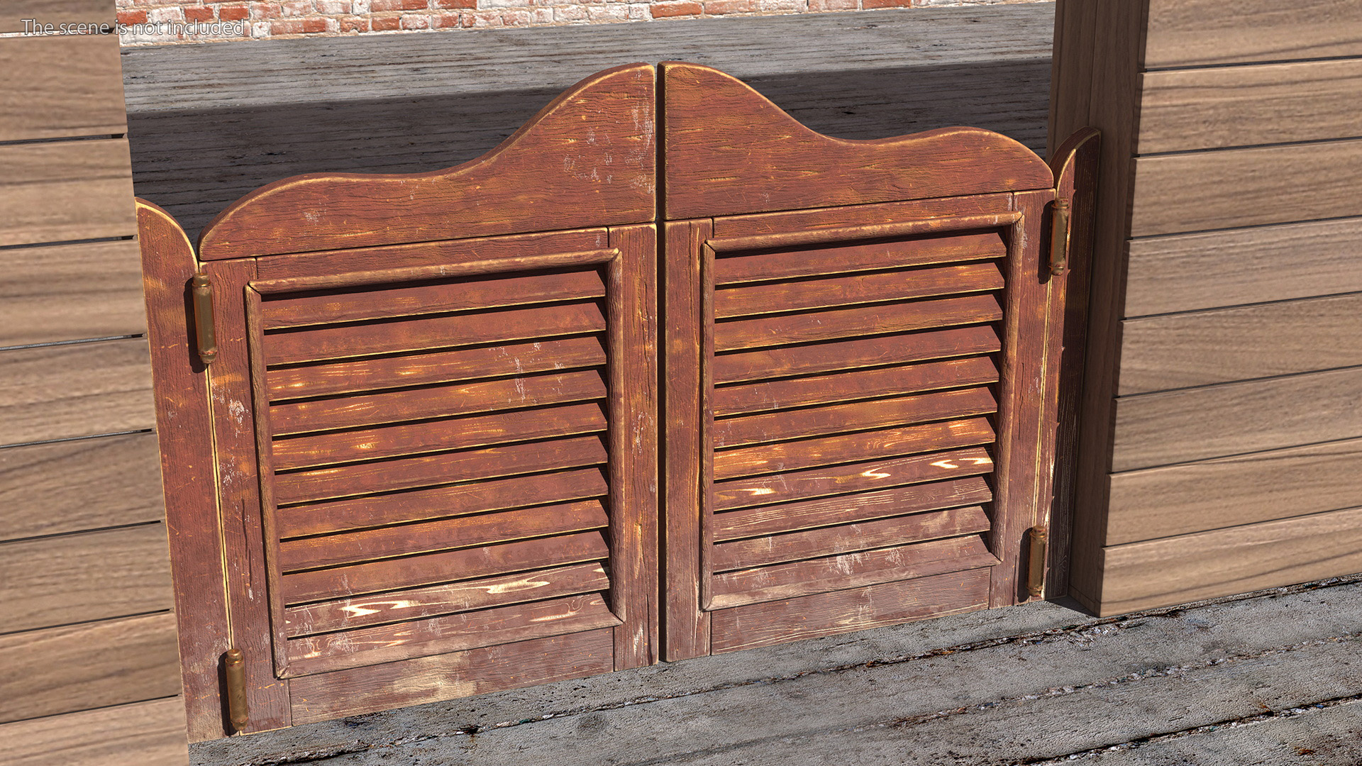 3D Bleached Wood Saloon Doors