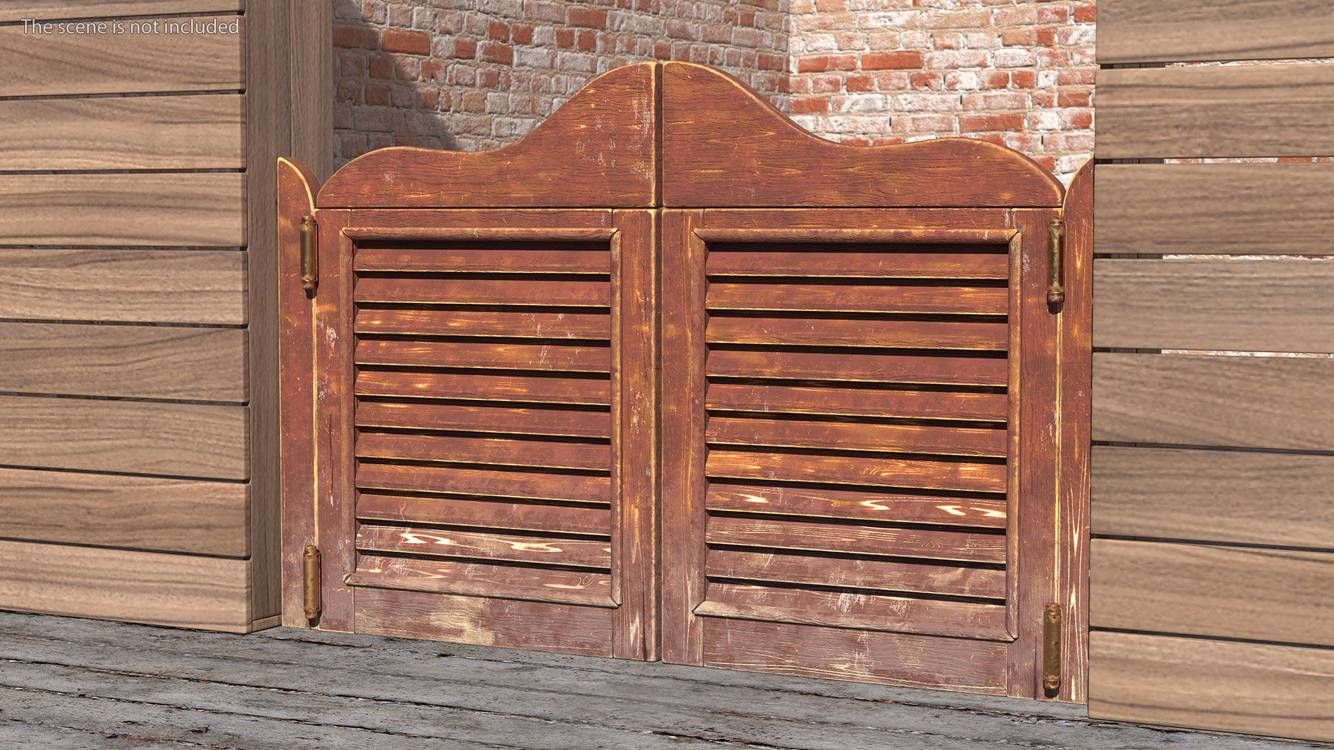 3D Bleached Wood Saloon Doors