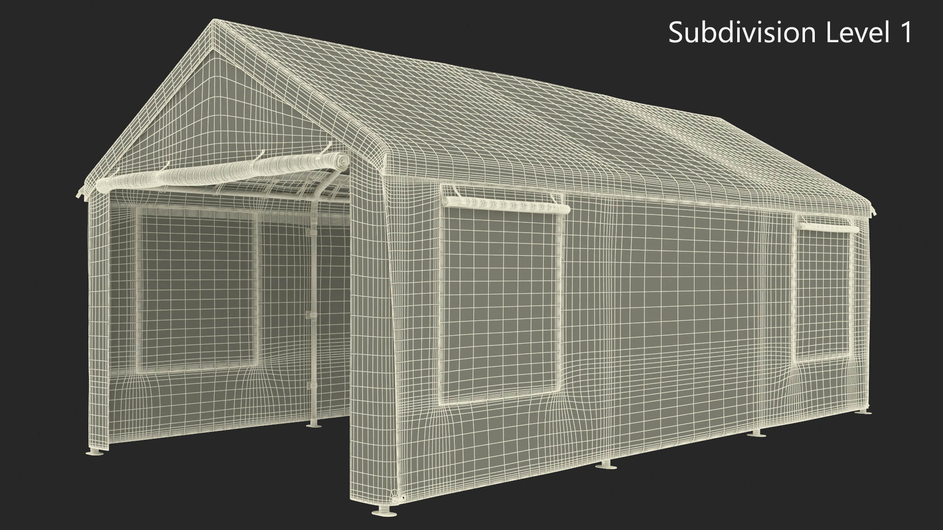 3D Carport Tent Grey Color model