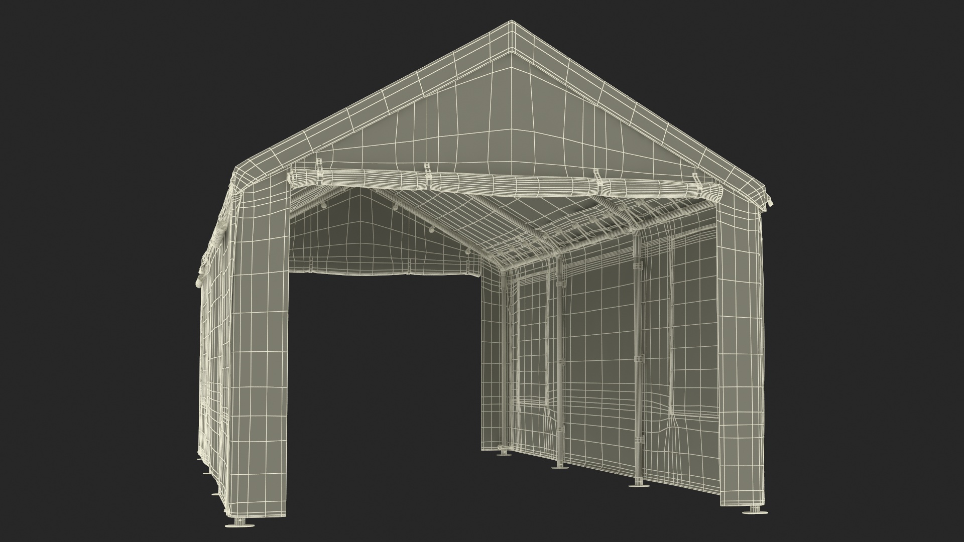 3D Carport Tent Grey Color model