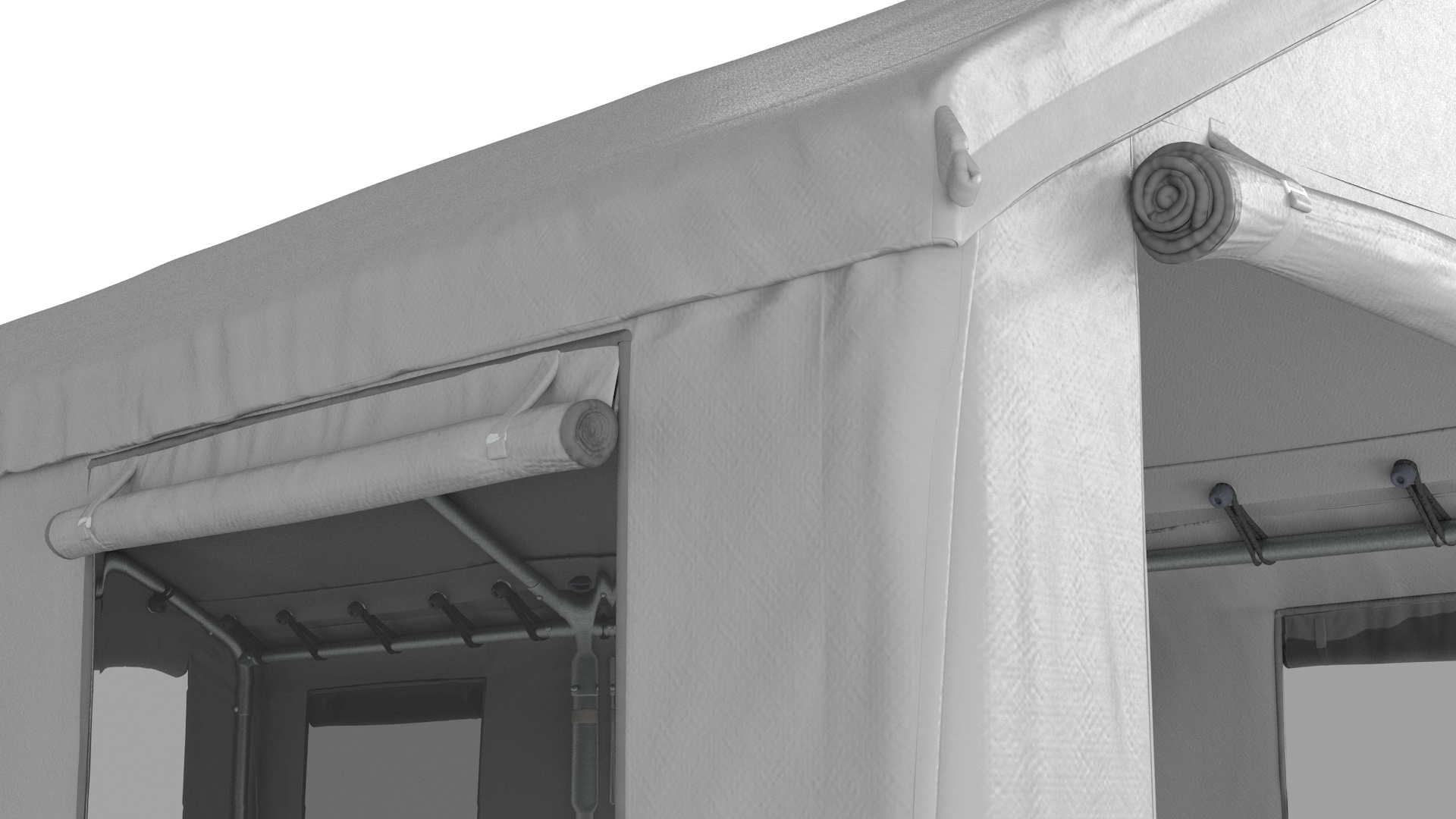 3D Carport Tent Grey Color model