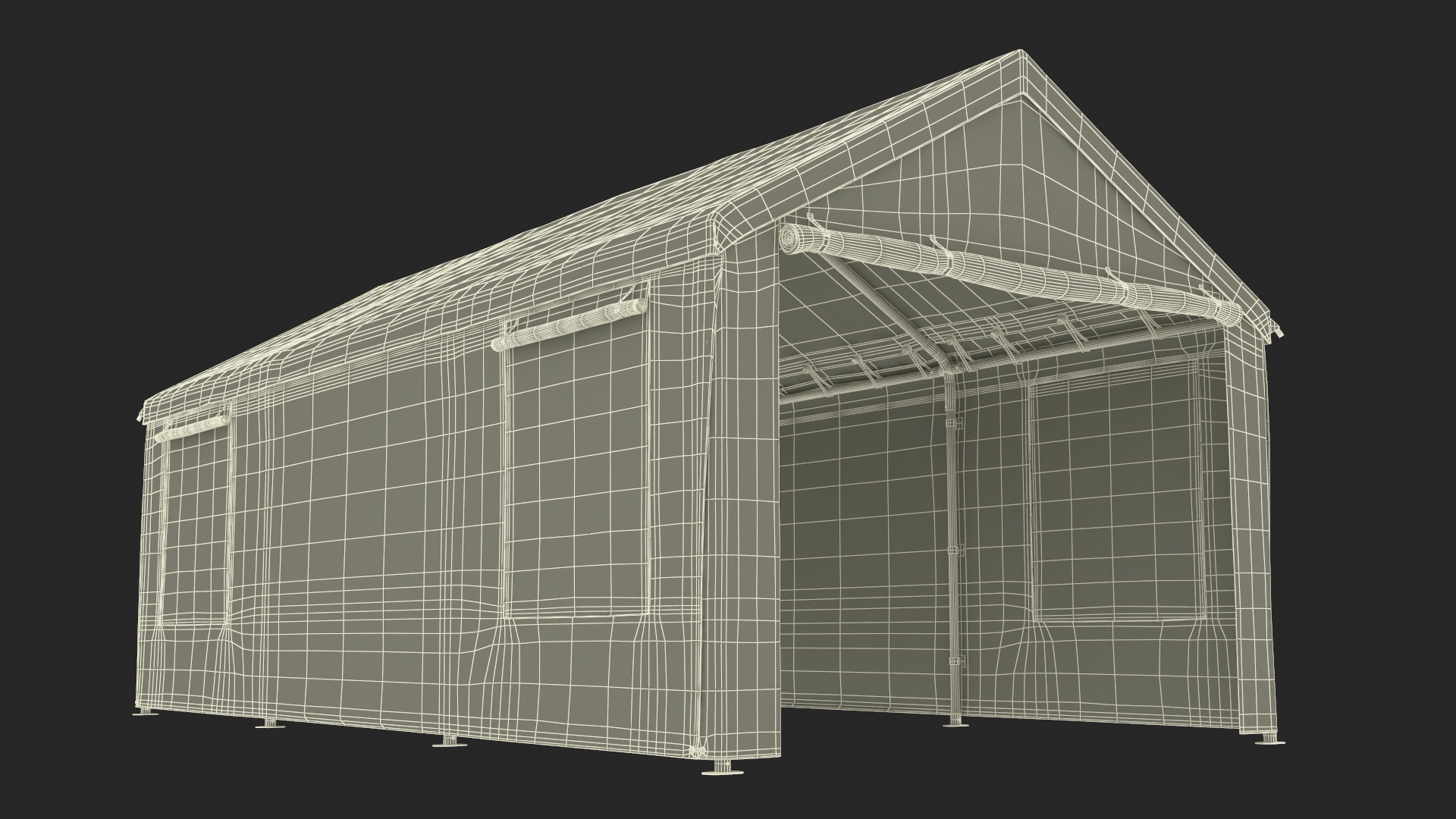 3D Carport Tent Grey Color model