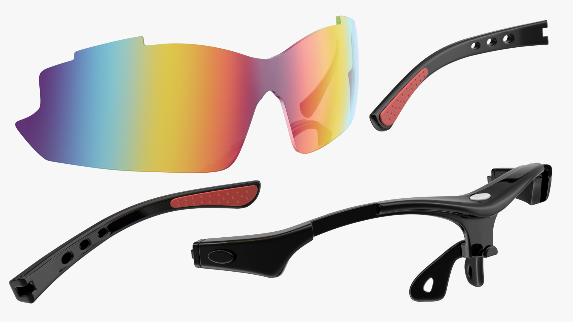 3D model Sport Eyeglass with Rainbow Glasses
