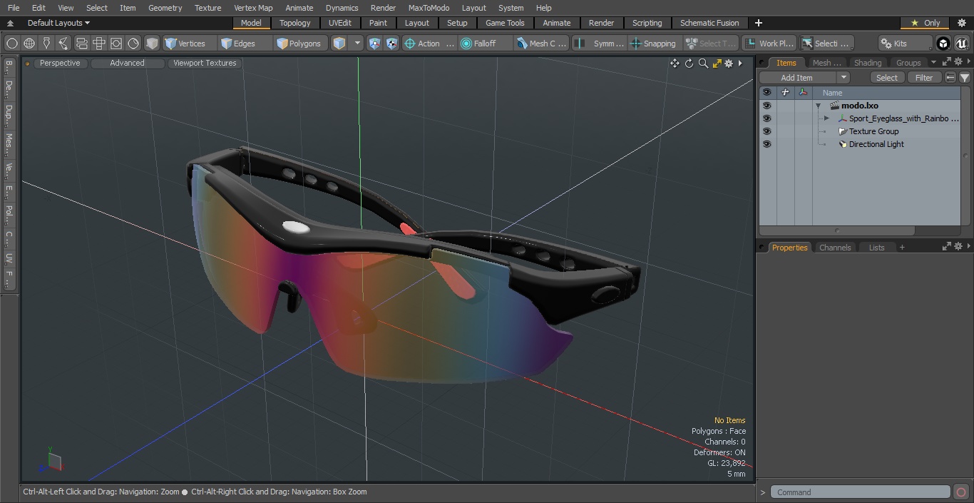 3D model Sport Eyeglass with Rainbow Glasses
