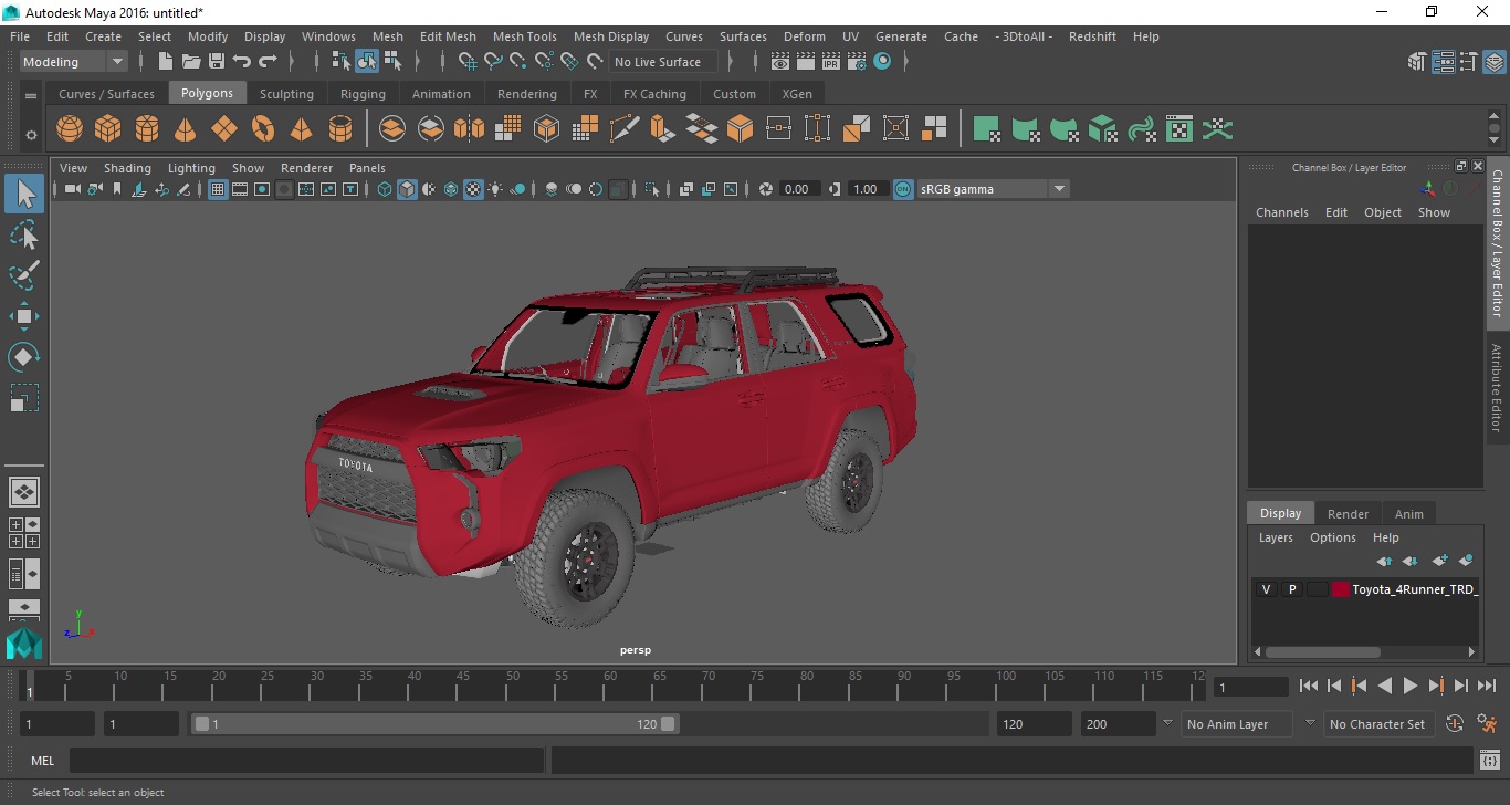 3D model Toyota 4Runner TRD Pro Red Metallic 2021