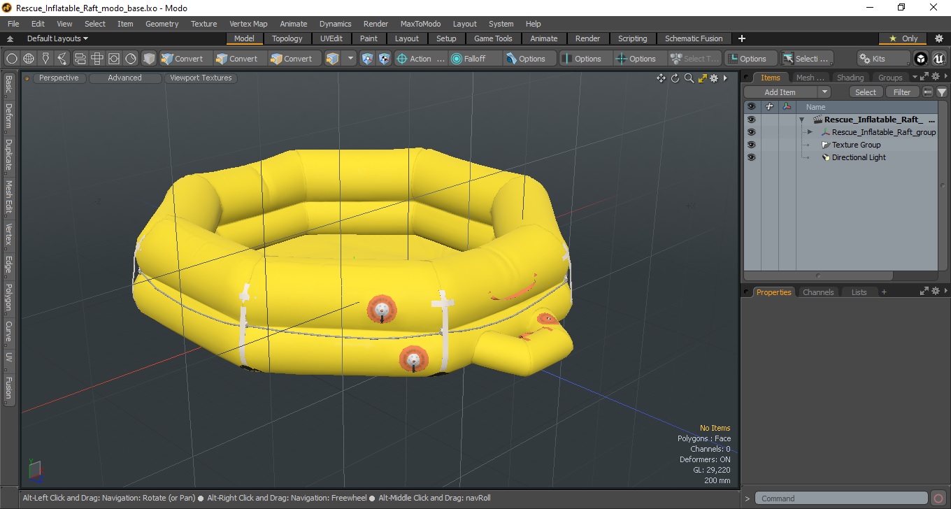 Rescue Inflatable Raft 3D