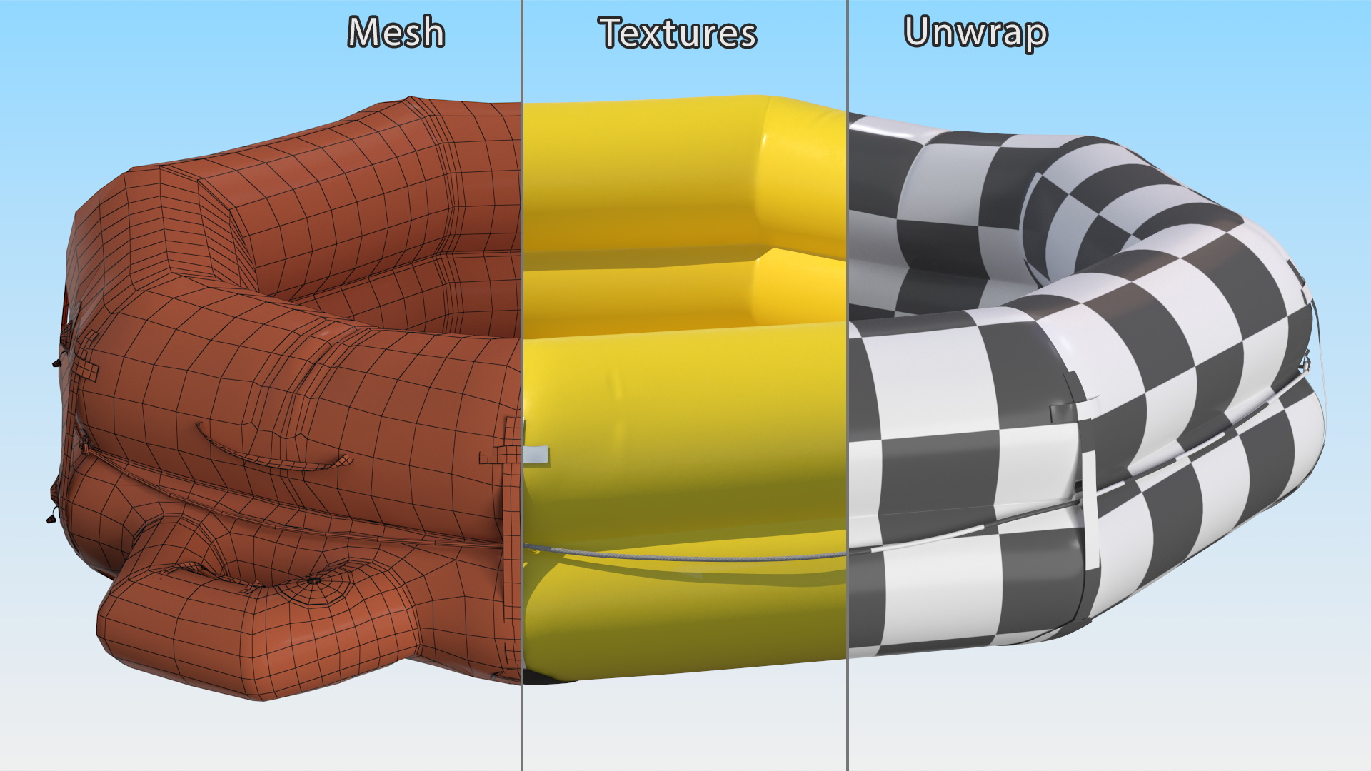 Rescue Inflatable Raft 3D