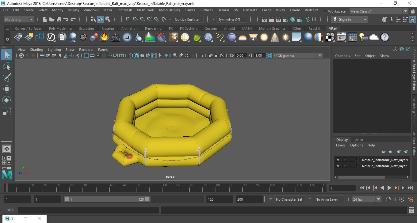 Rescue Inflatable Raft 3D