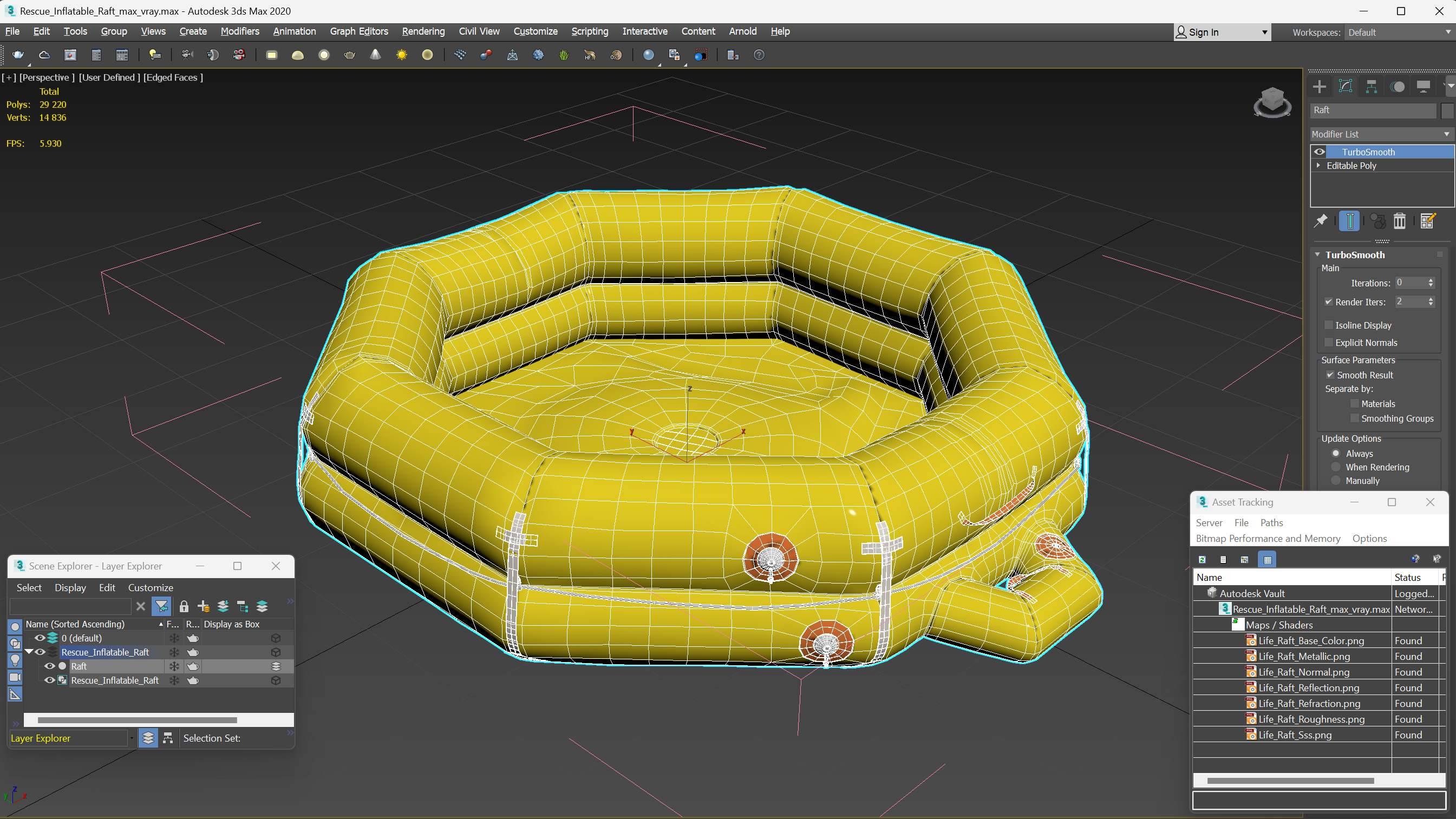 Rescue Inflatable Raft 3D