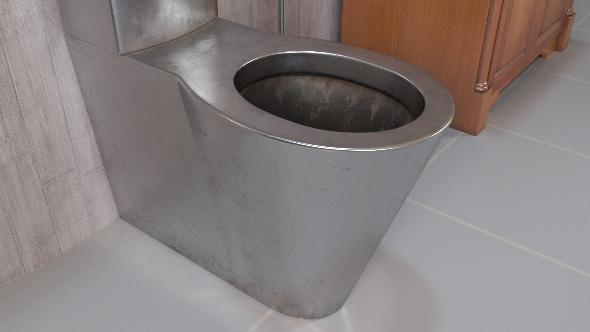 Stainless Steel Floor Standing Toilet Old, view 6