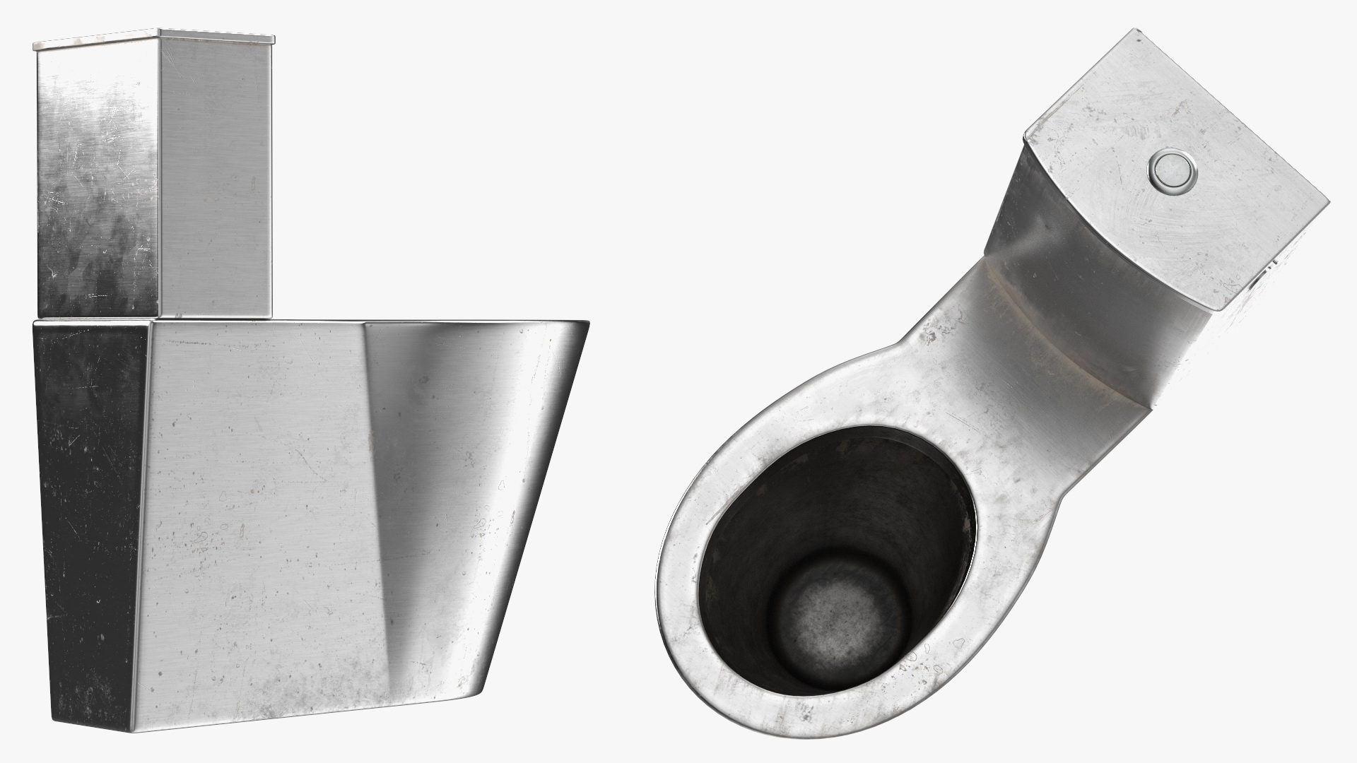 3D Stainless Steel Floor Standing Toilet Old