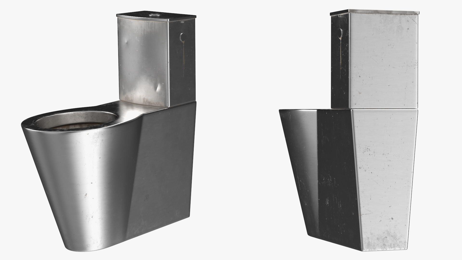 3D Stainless Steel Floor Standing Toilet Old