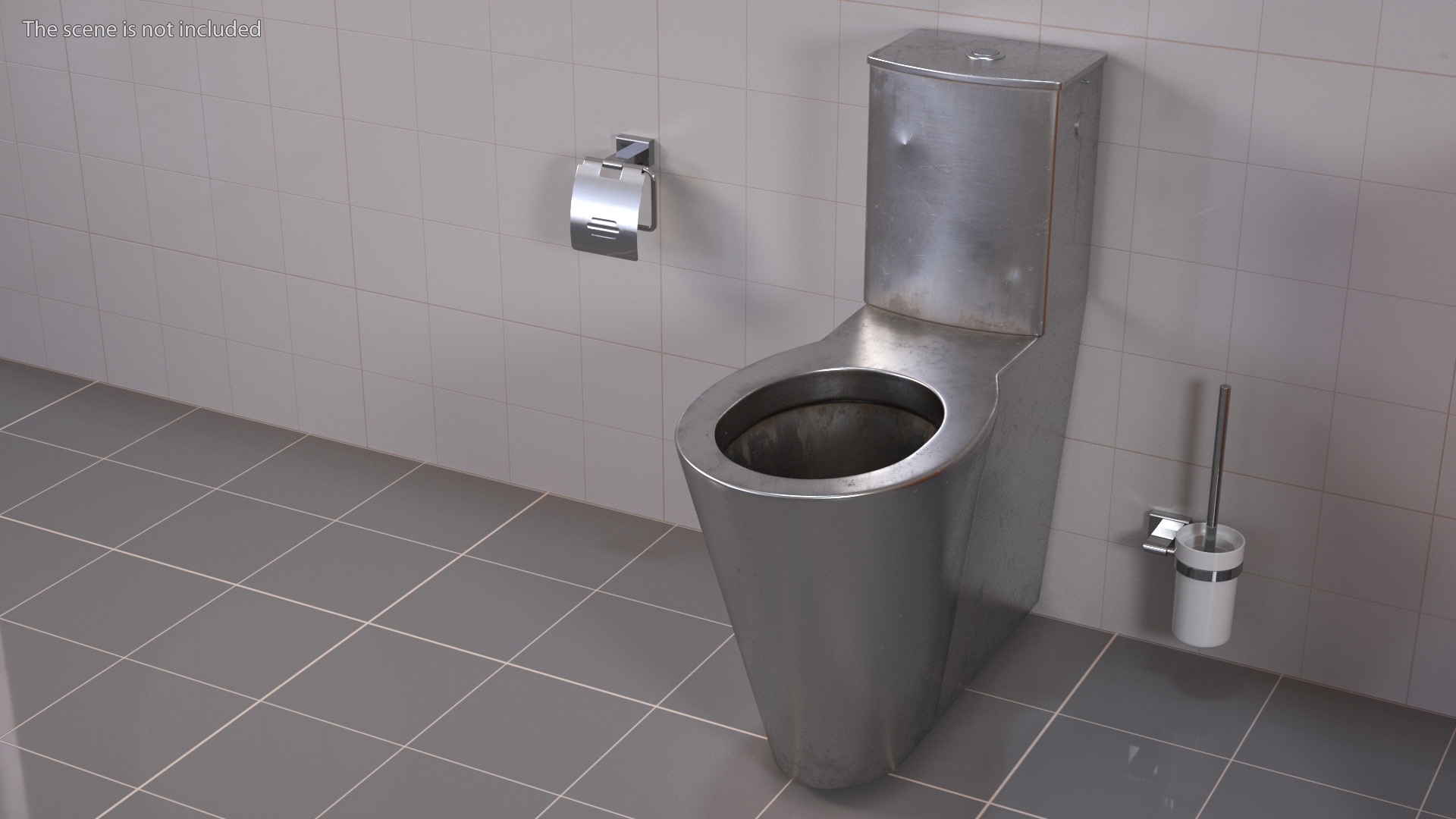 3D Stainless Steel Floor Standing Toilet Old