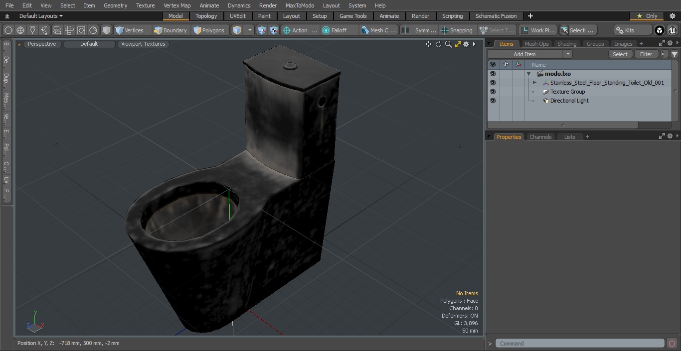 3D Stainless Steel Floor Standing Toilet Old