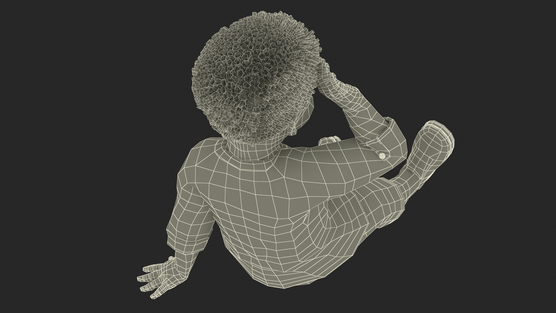 African Baby Boy Light Skin in Summer Outfit Sitting 3D