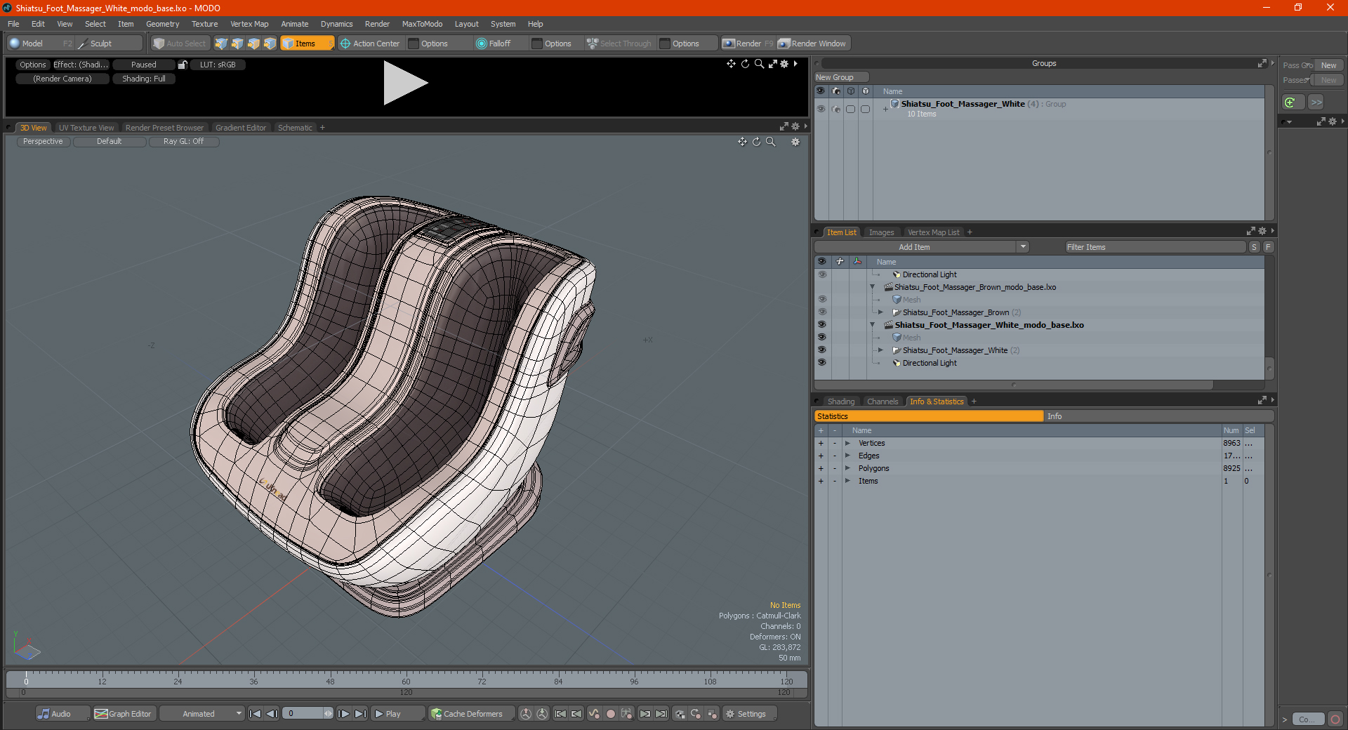 Shiatsu Foot Massager White 3D