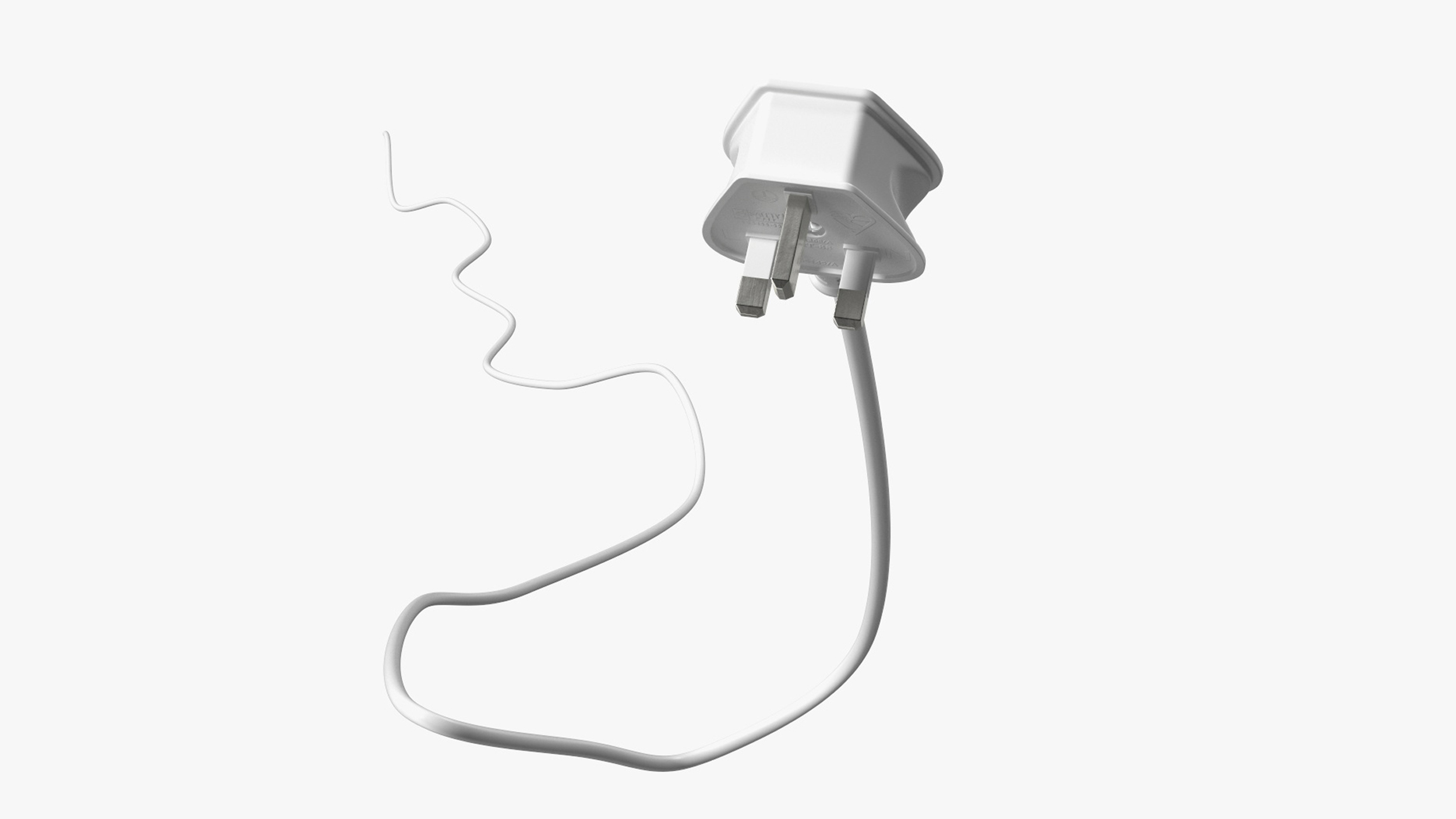 Type G Electric Plug White Rigged for Cinema 4D 3D